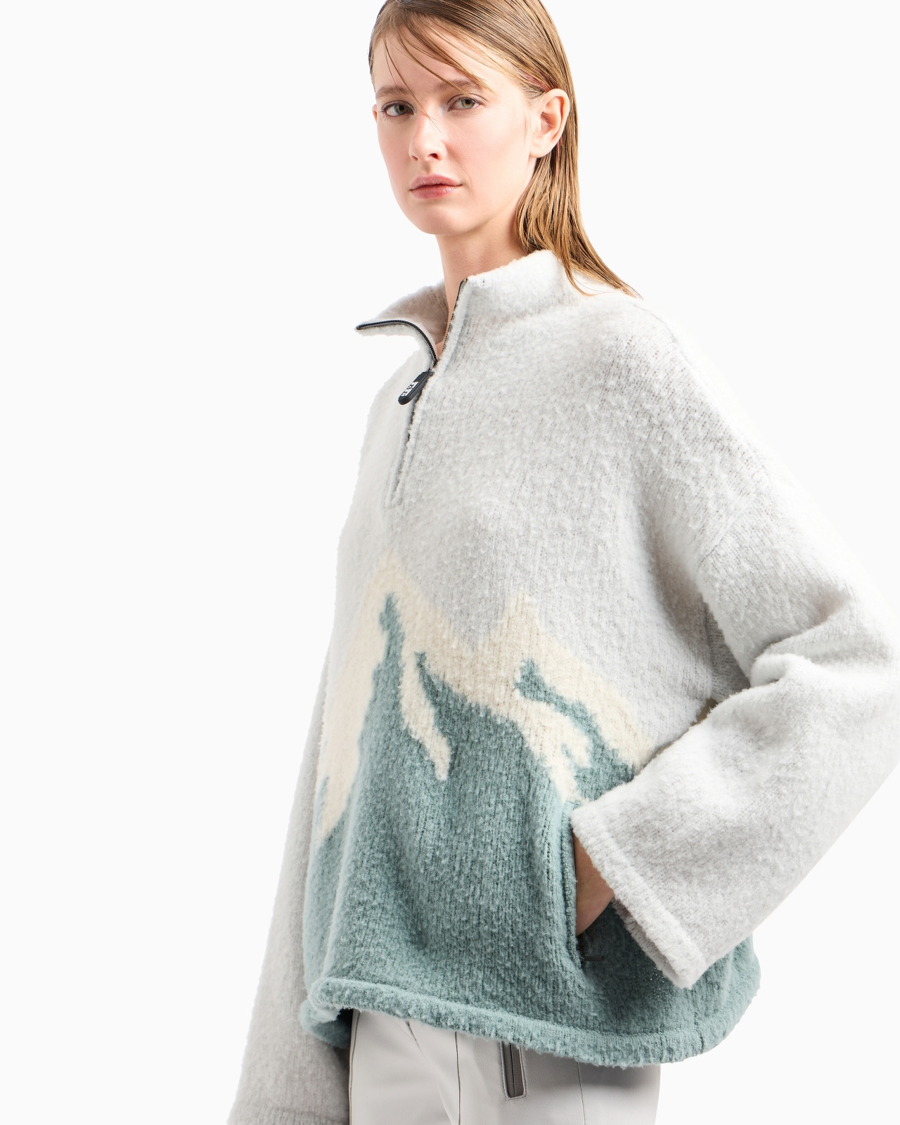GIORGIO ARMANI NEVE JUMPER IN A JACQUARD VIRGIN WOOL BLEND - 5