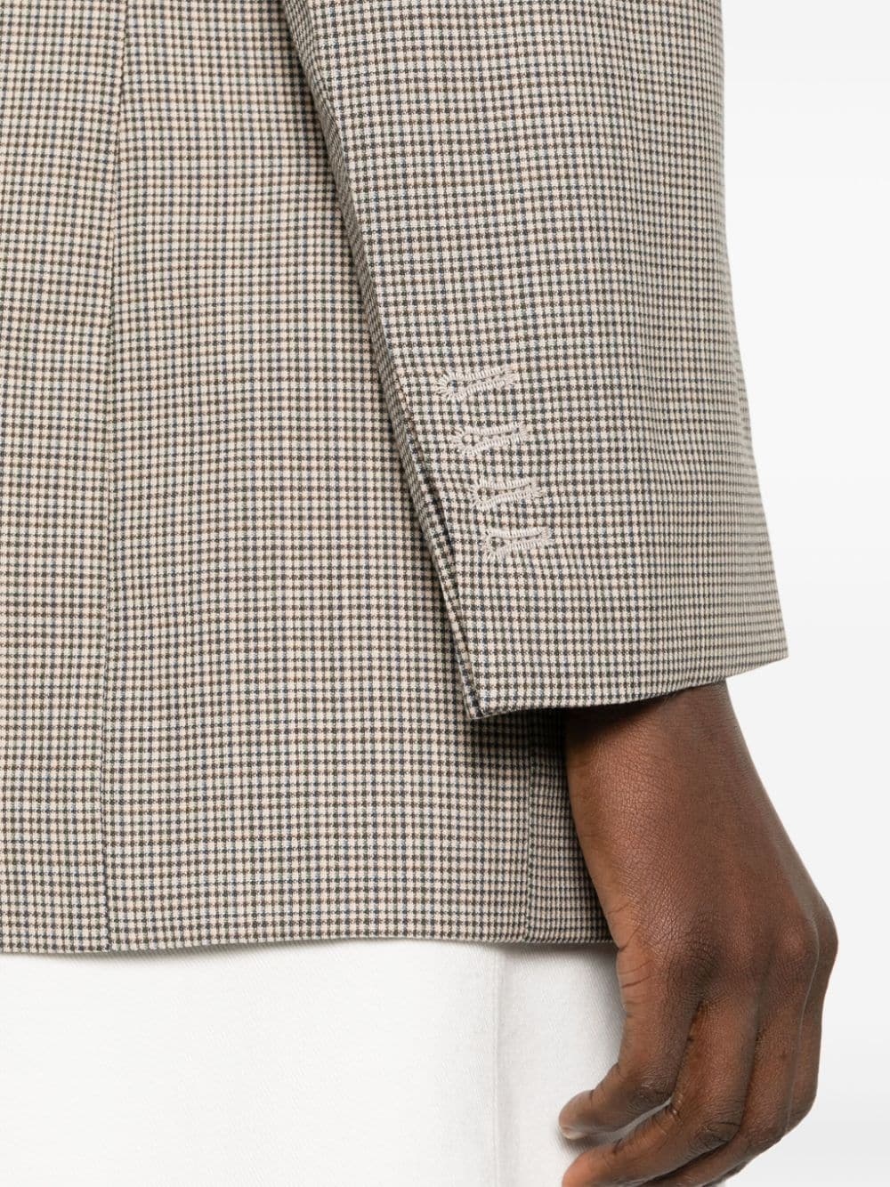 puppytooth peak-lapel blazer - 5