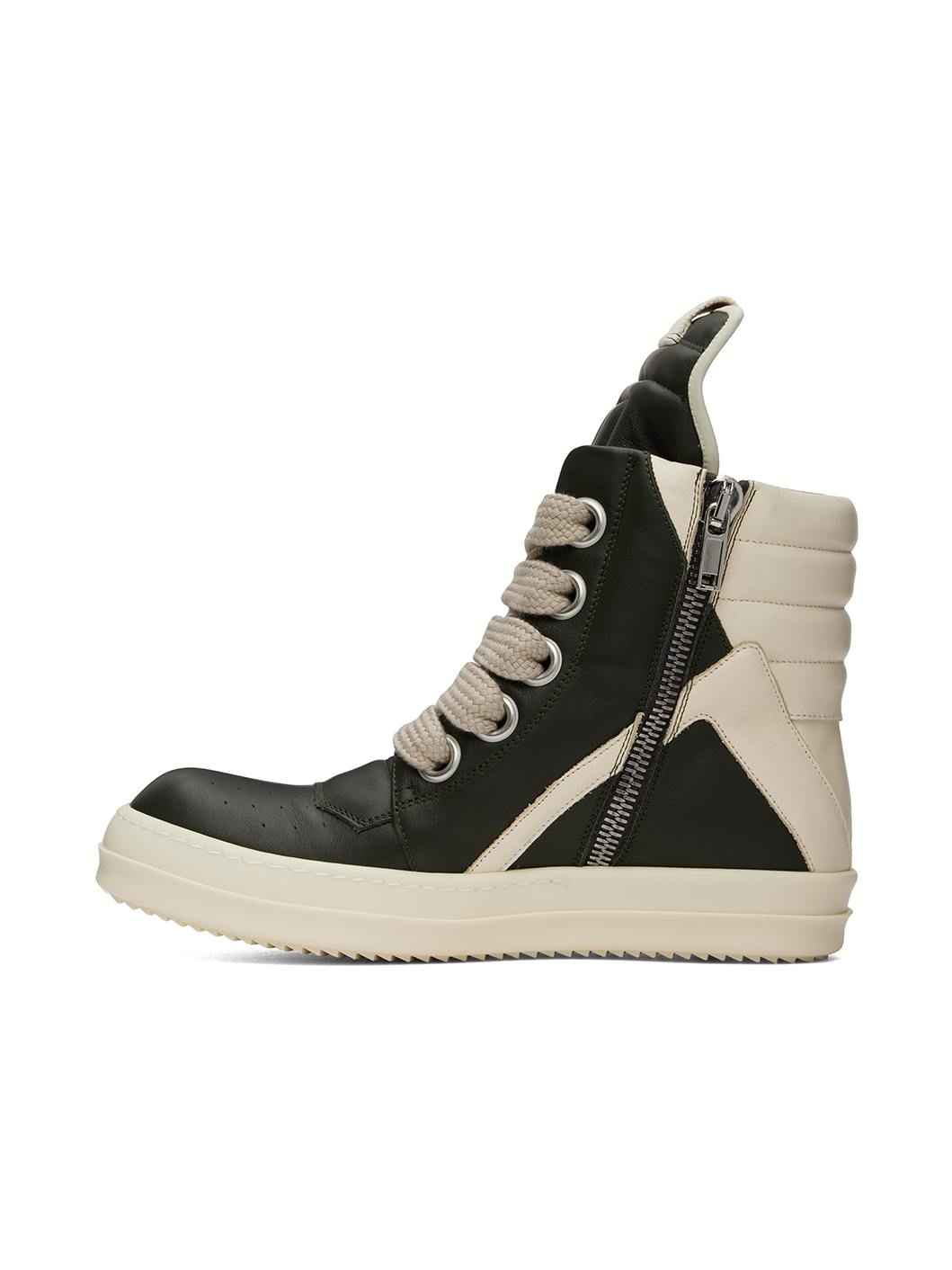 Green & Off-White Porterville Jumbolaced Geobasket Sneakers - 3