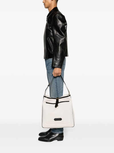 TOM FORD logo-patch canvas tote bag outlook