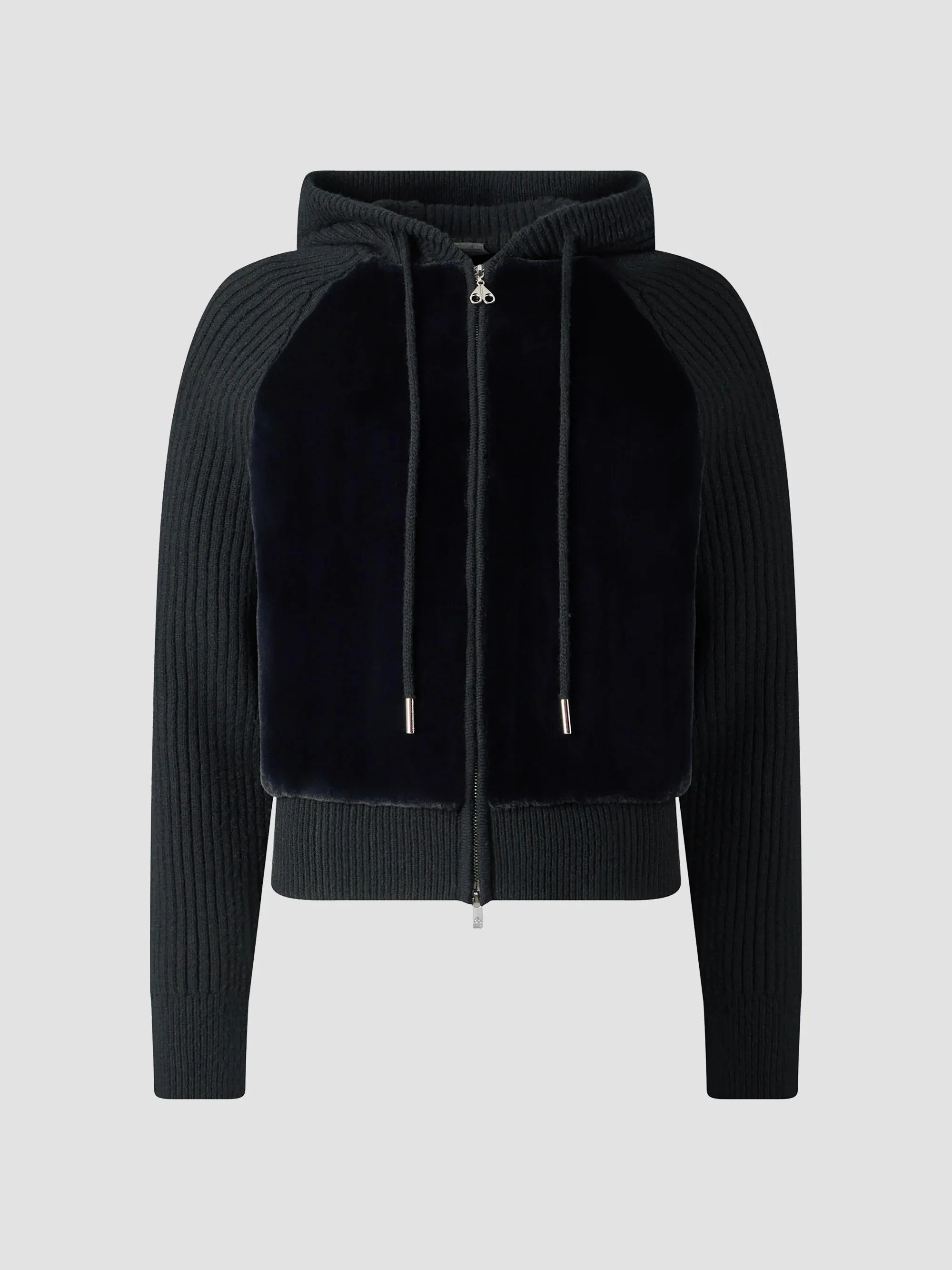 Women's Junction Wool Hooded Sweater - Black - 1