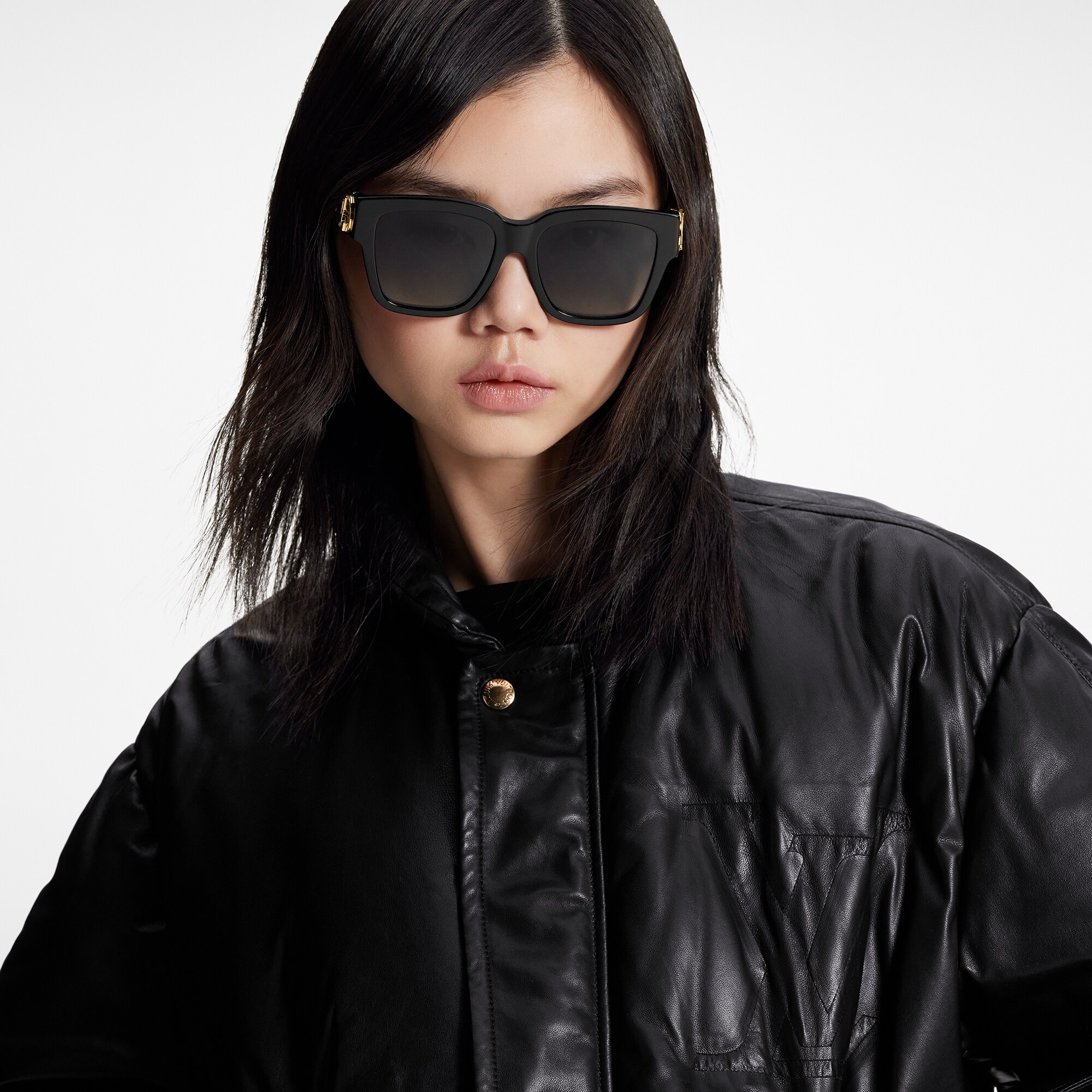 Padded Leather Bomber Jacket - 4