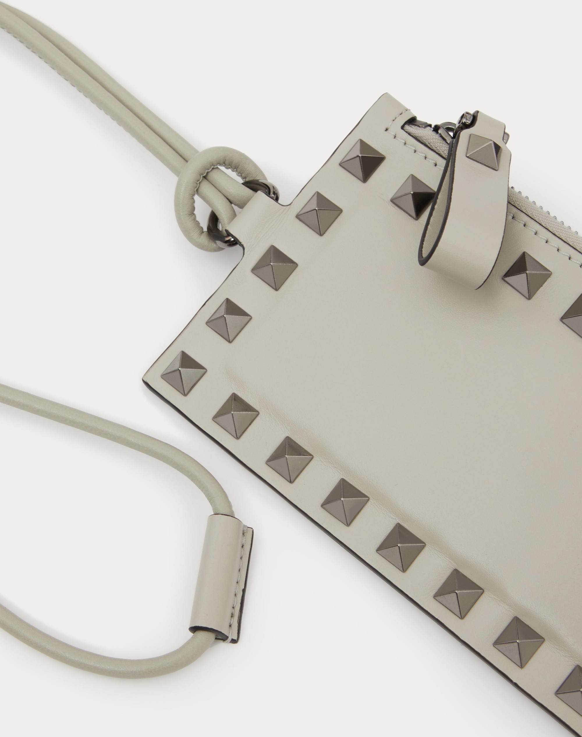 ROCKSTUD CALFSKIN CARD HOLDER WITH NECK STRAP - 2