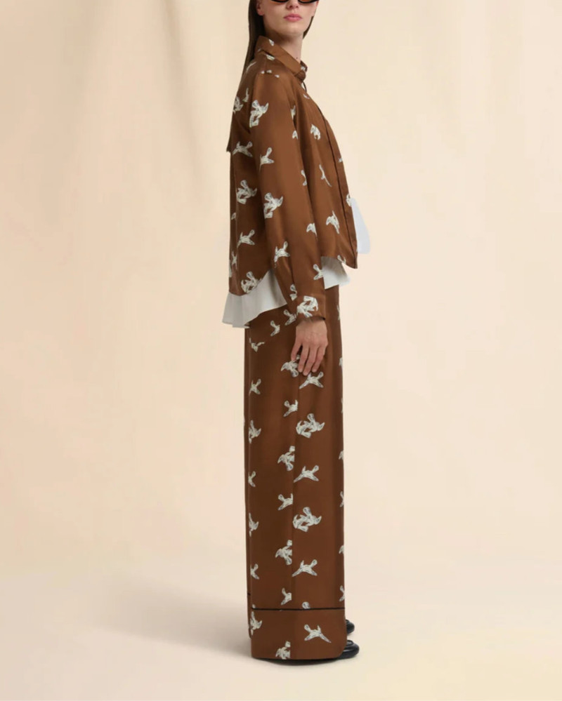 RAVEN-PRINT WIDE LEG TROUSERS 3