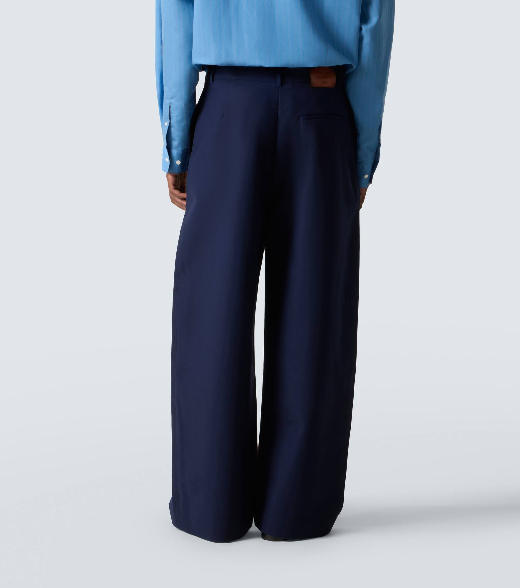 Mid-rise cotton satin wide-leg pants - 4