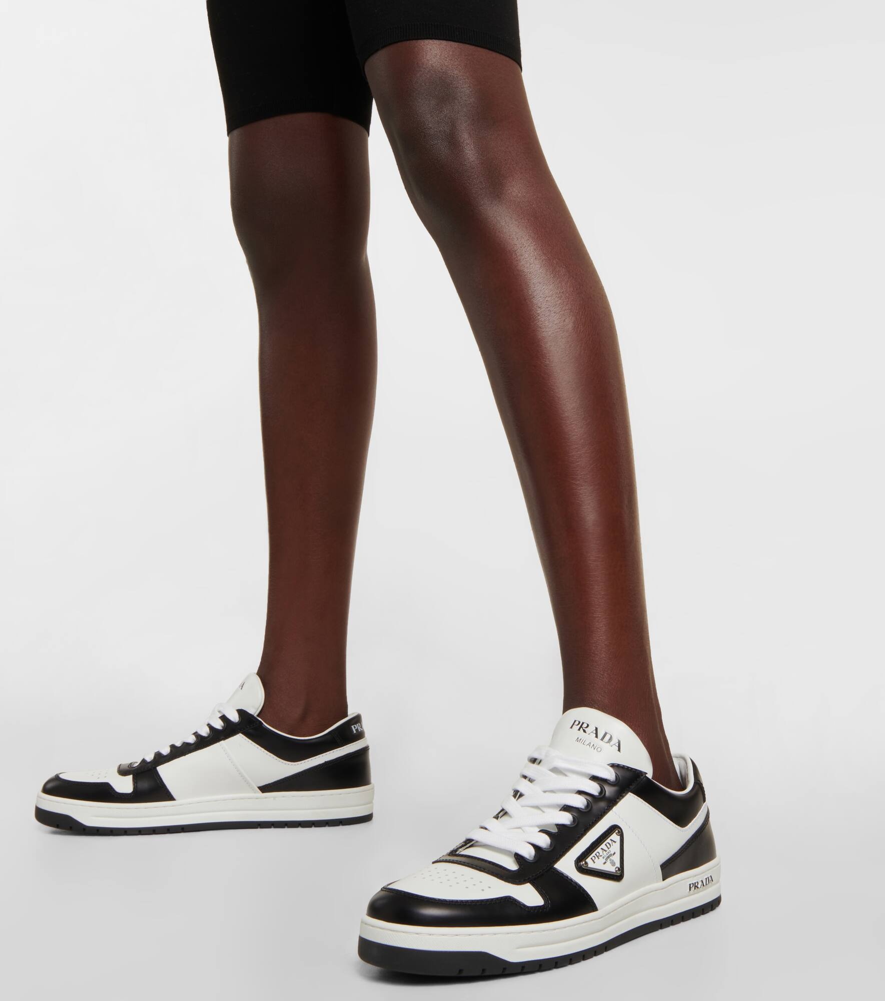 Logo leather sneakers - 4
