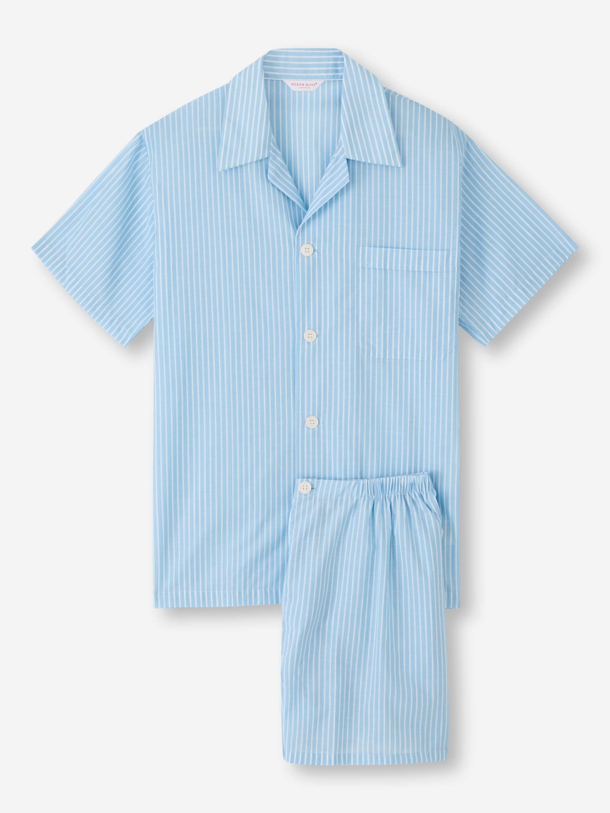 Men's Short Pajamas Amalfi 21 Cotton Batiste Blue - 1