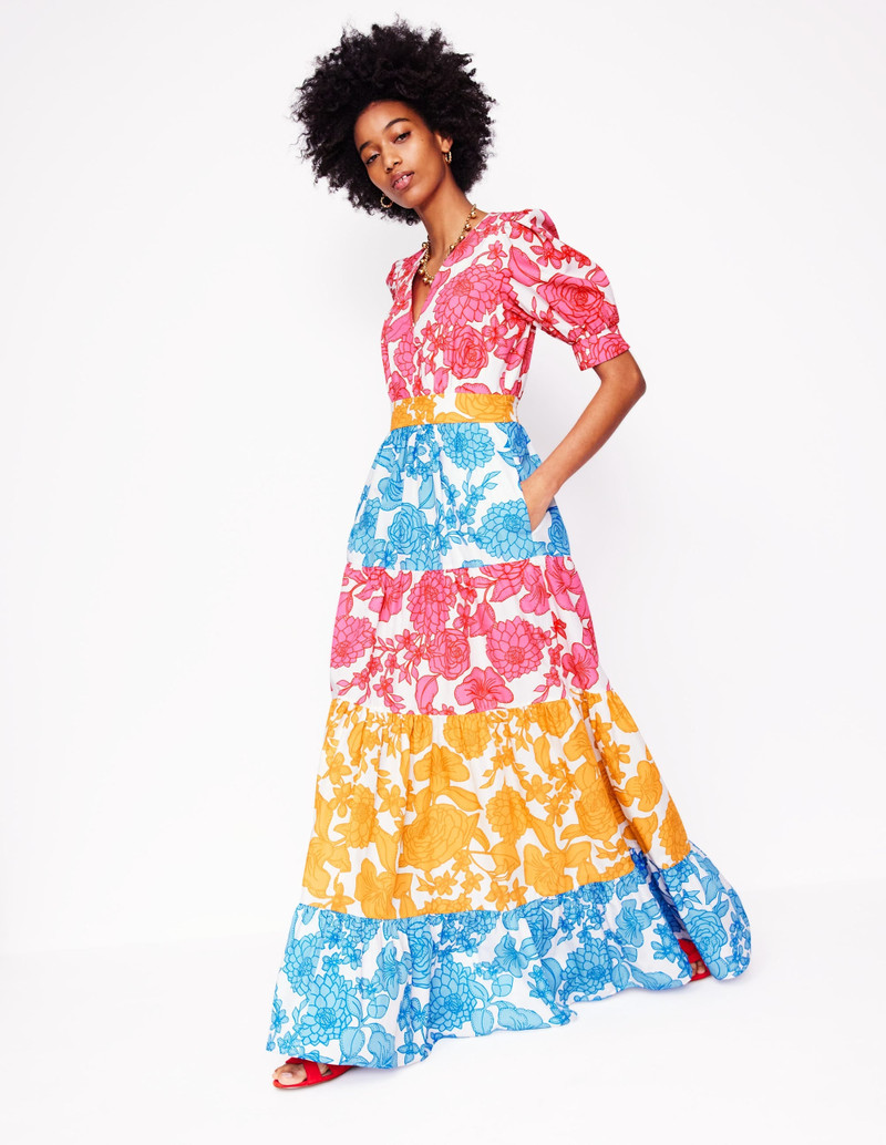 Bella Puff Sleeve Maxi Dress-Multi, Blossom Cascade 6