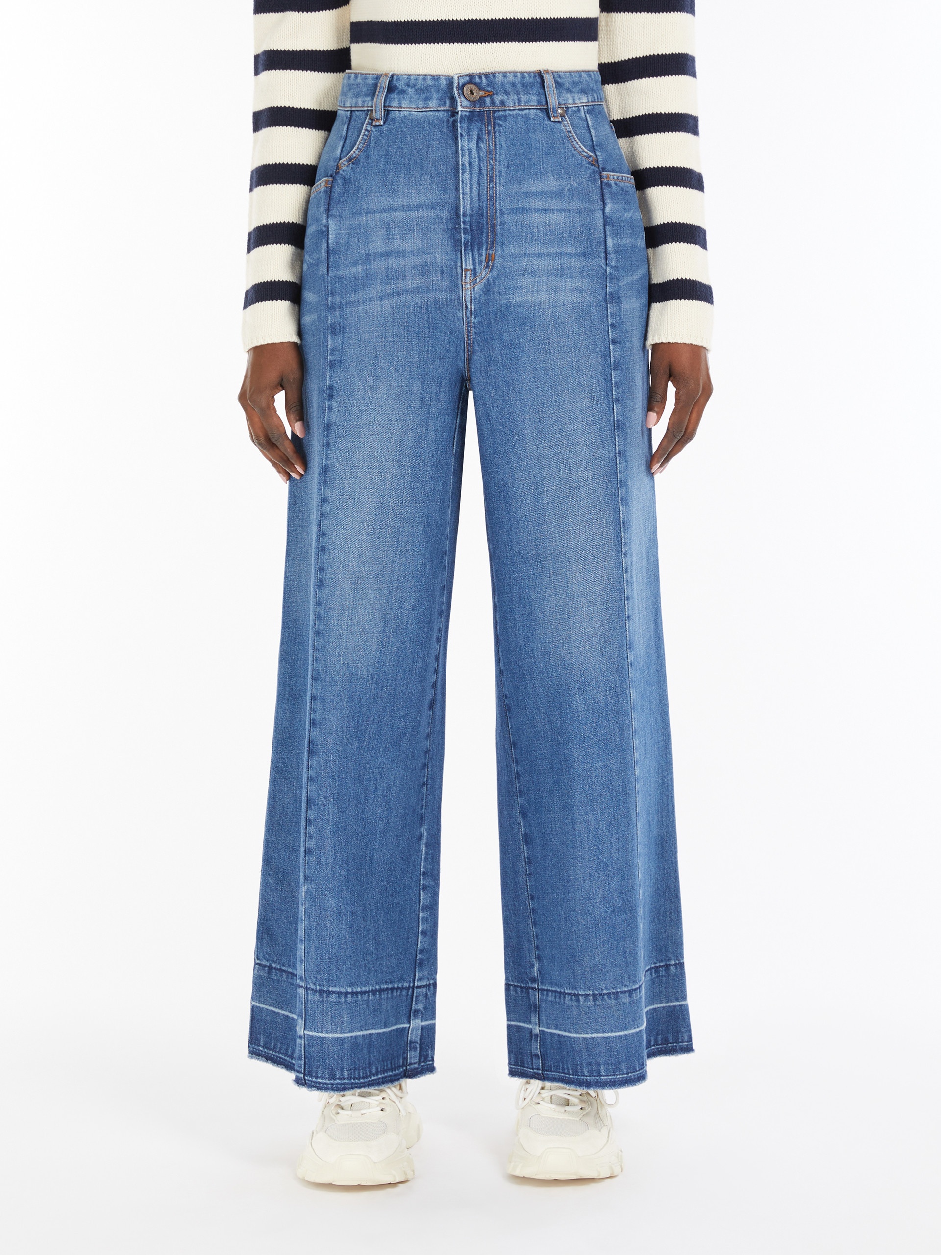 AGENDA Cotton denim wide jeans - 3