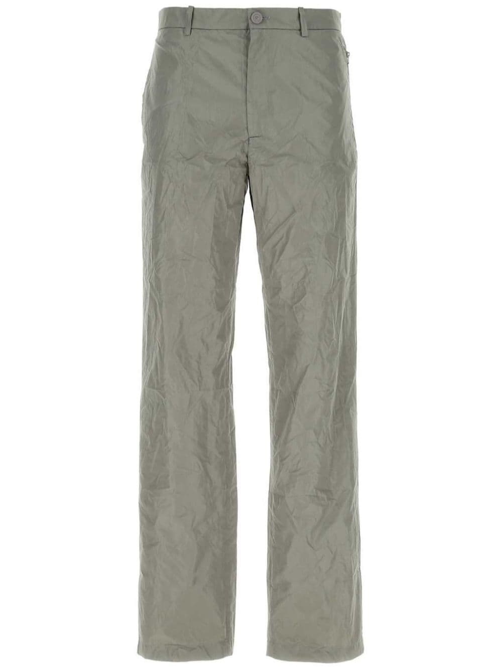 crinkled straight-leg trousers - 1