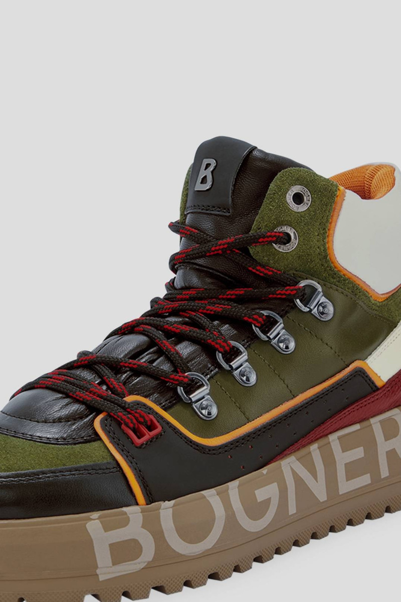 ANTWERP HIGH-TOP SNEAKERS IN BLACK/GREEN 4