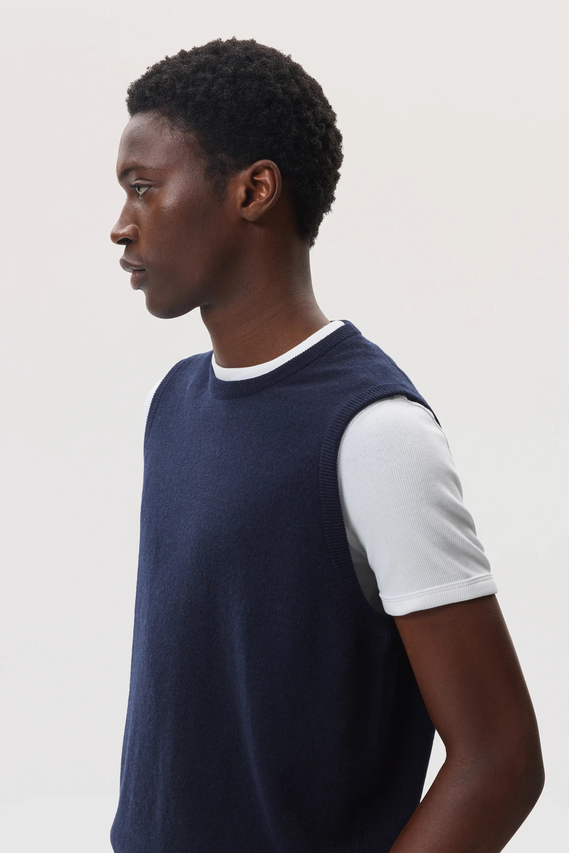 Navy Cashmere Tank - 5