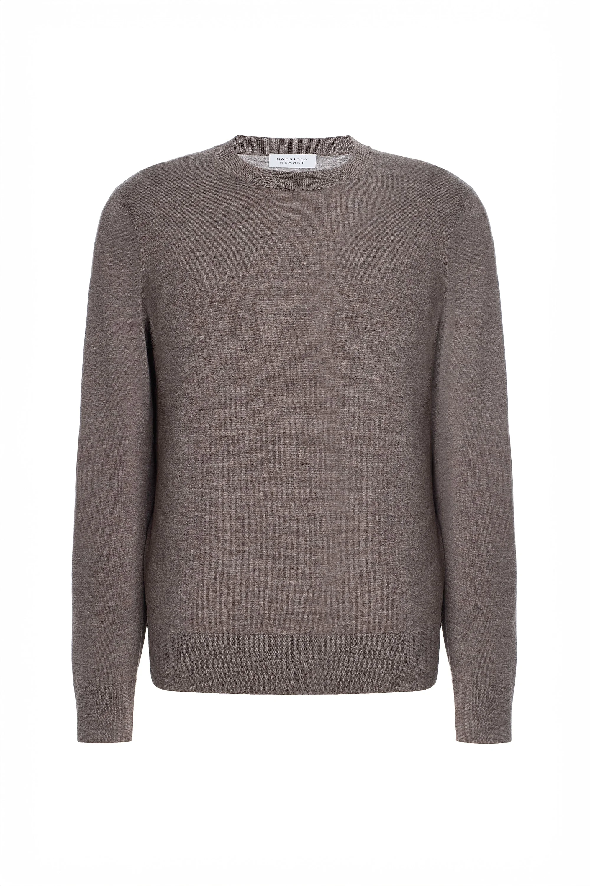 Palco Knit Crewneck Sweater in Walnut Merino Wool - 1