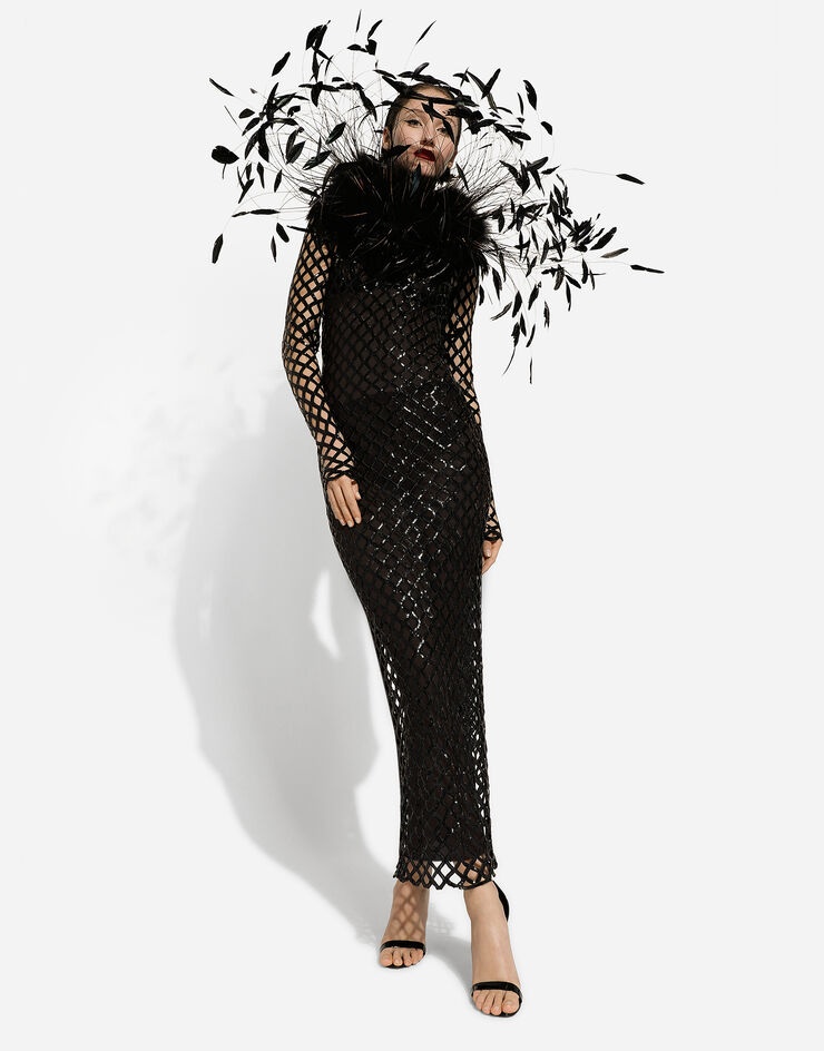 Long sequined mesh dress - 11