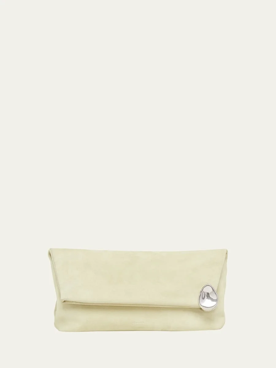 Jewel Zip Leather Pochette Clutch Bag - 1
