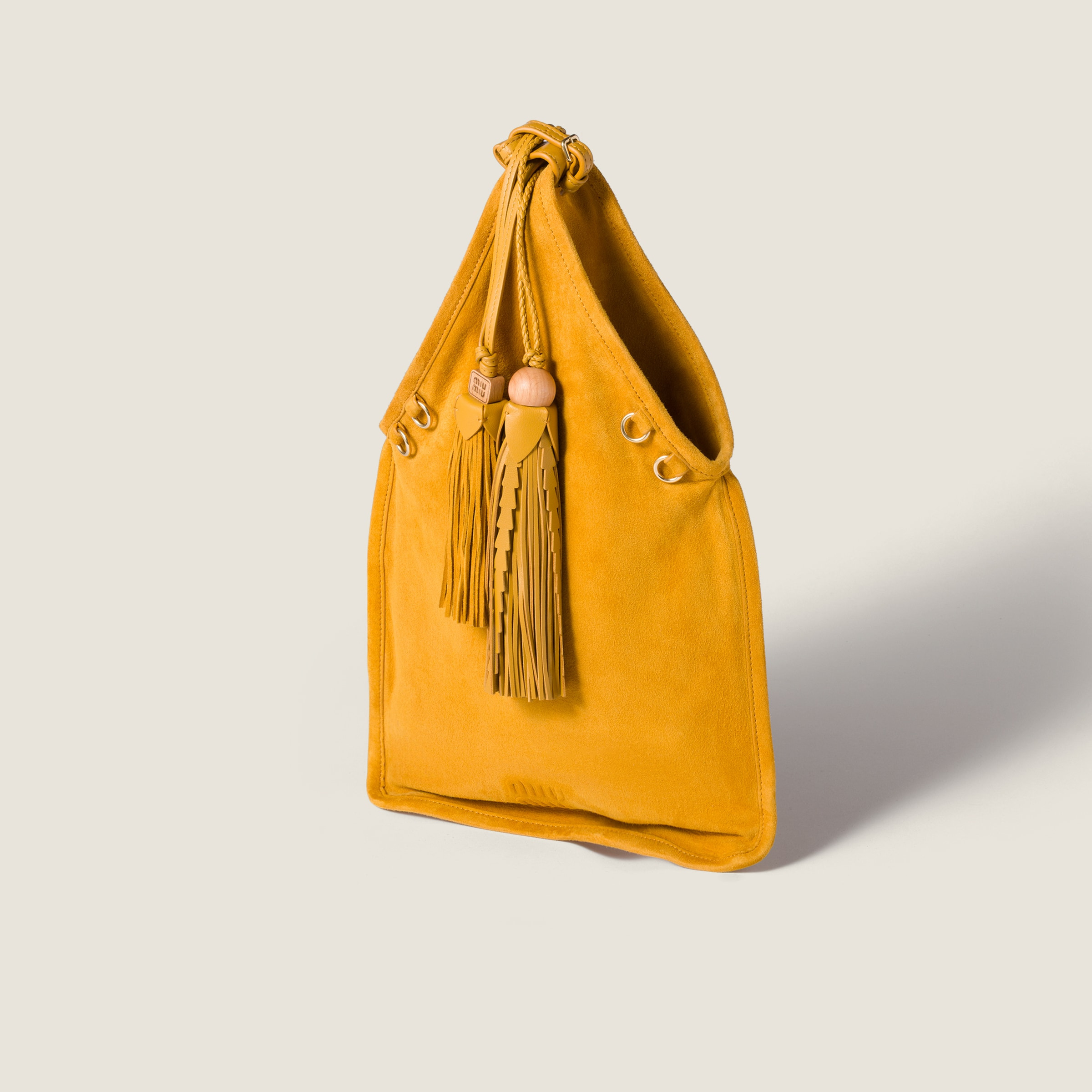 Suede handbag with tassels - 2