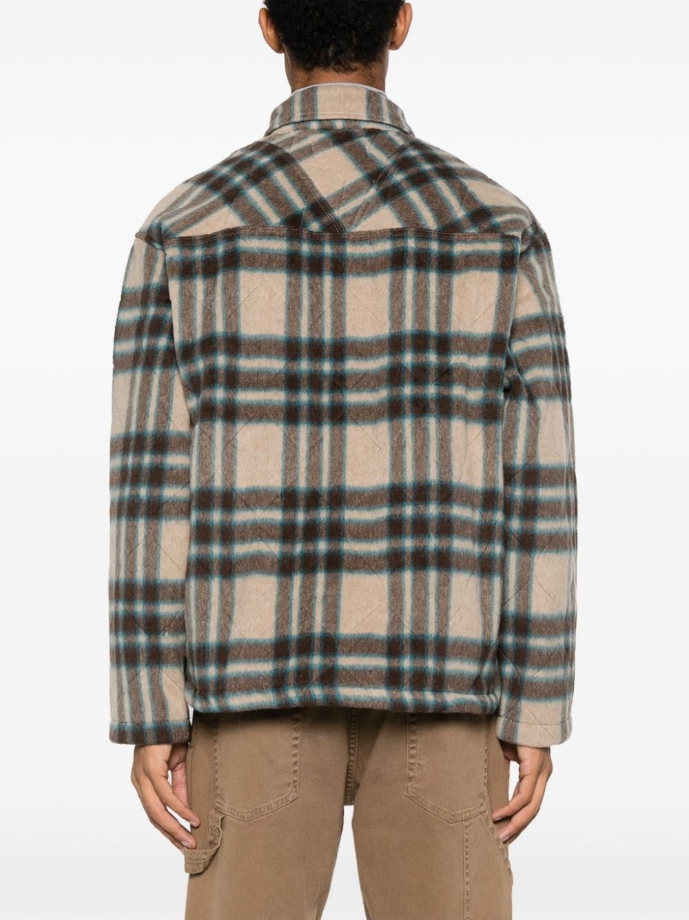 checked quilted shirt jacket - 4