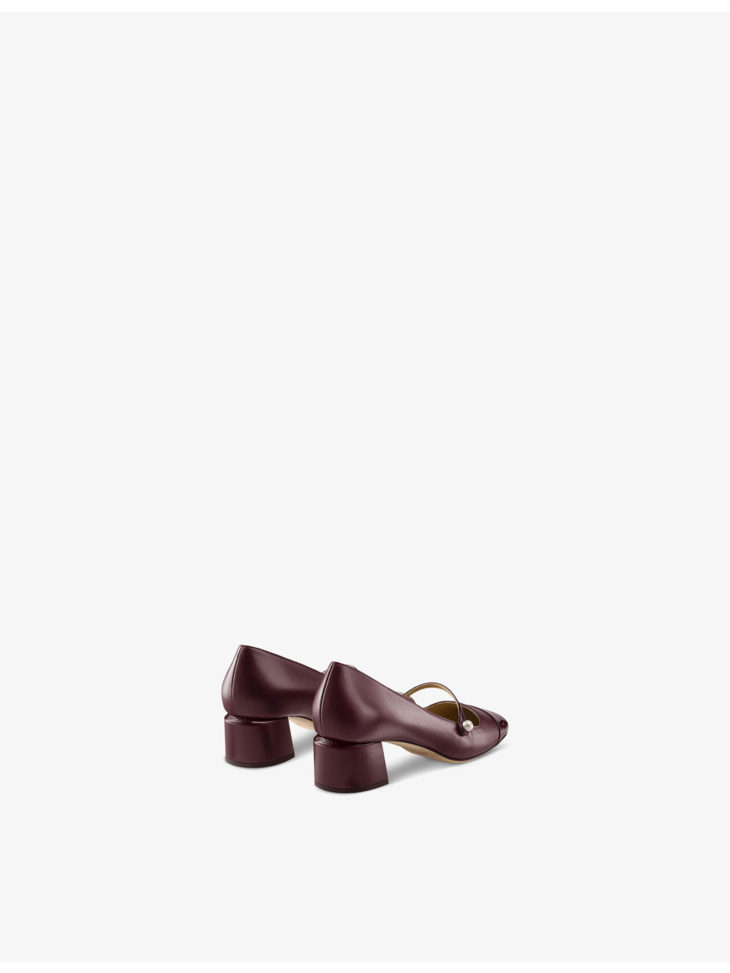 Elisa 45 faux pearl-embellished patent-leather heeled courts - 4