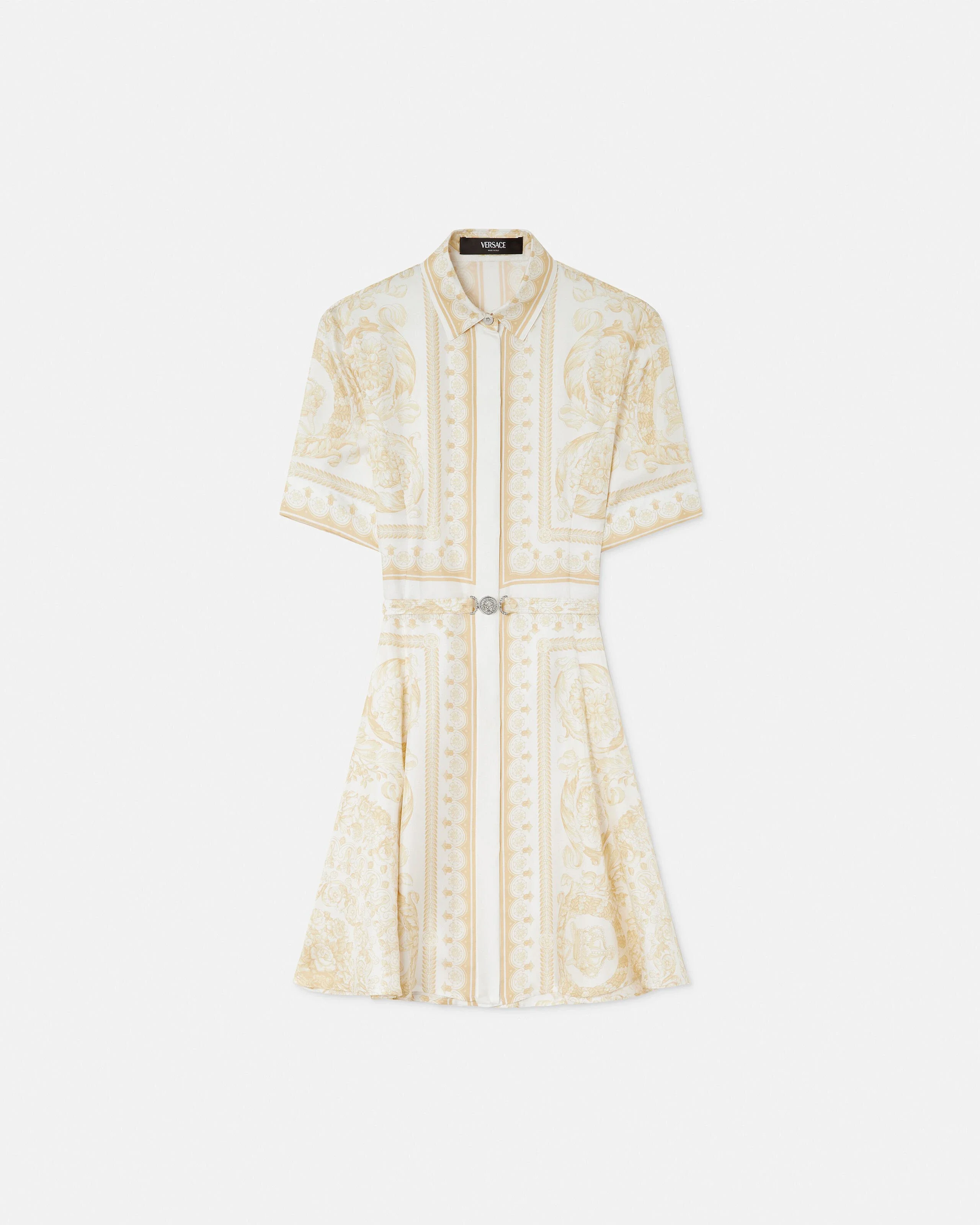 Printed Silk Twill Mini Shirt Dress - 1