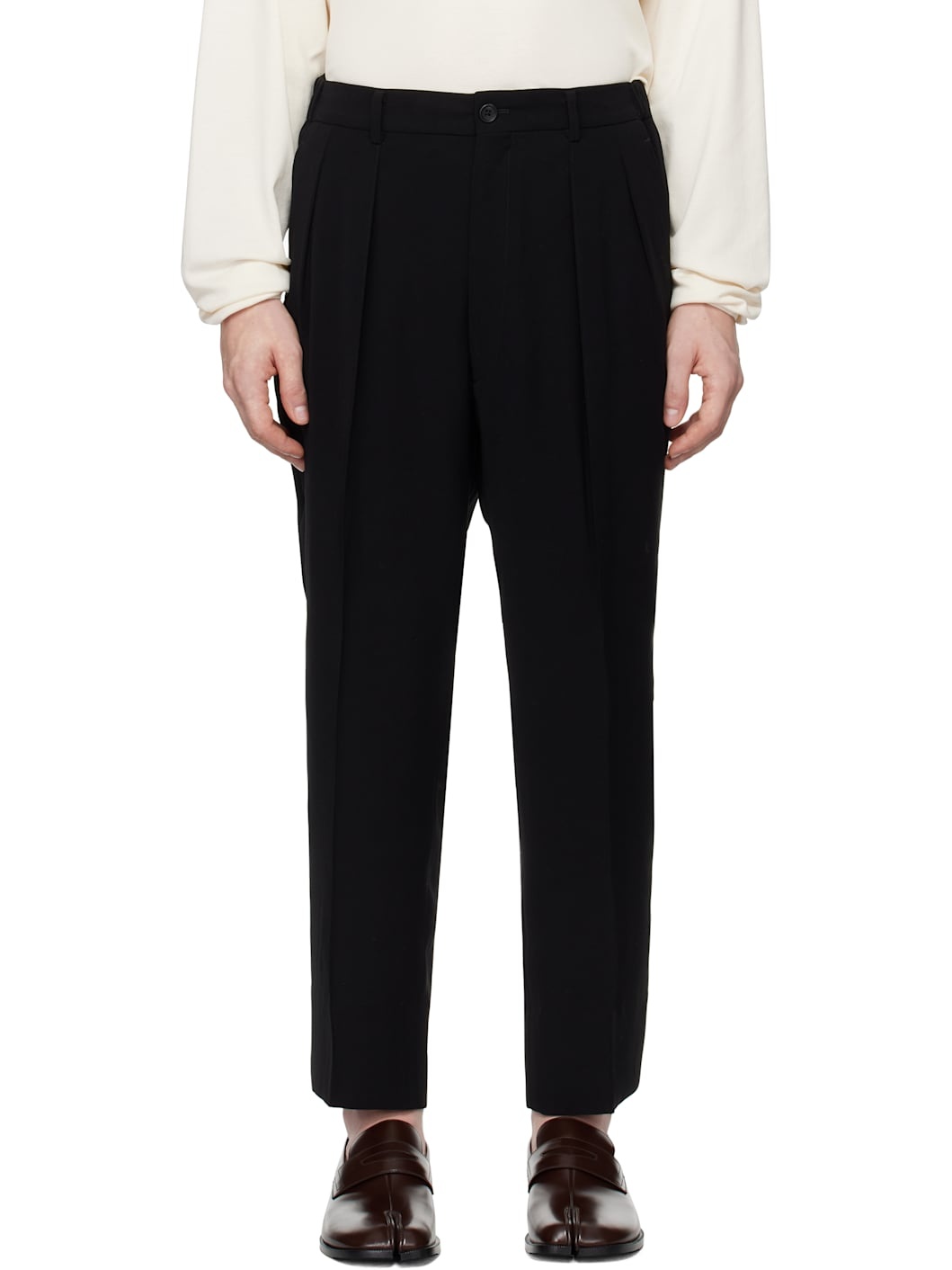 Black Shirring Trousers - 1