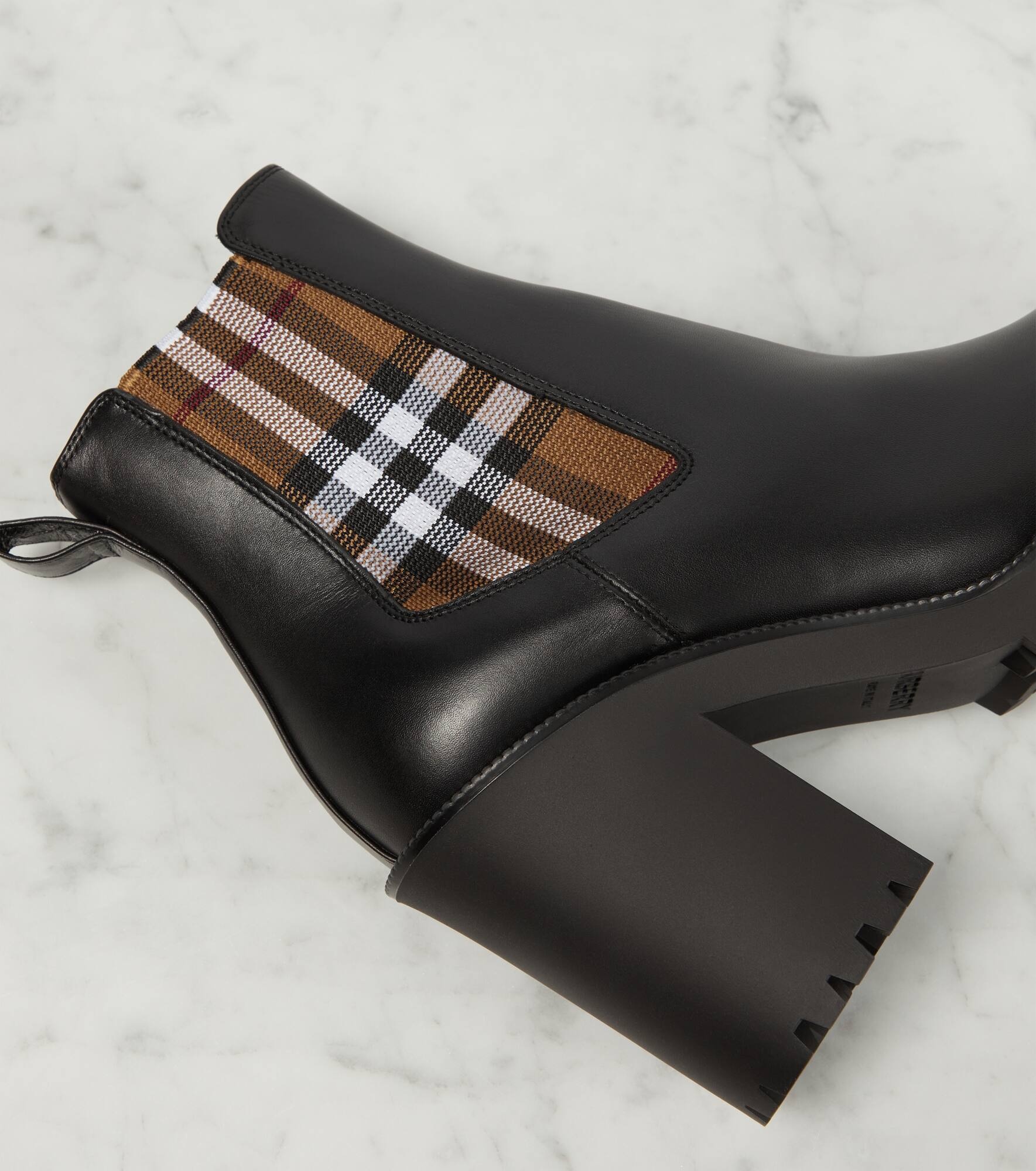 Burberry Check leather ankle boots - 6