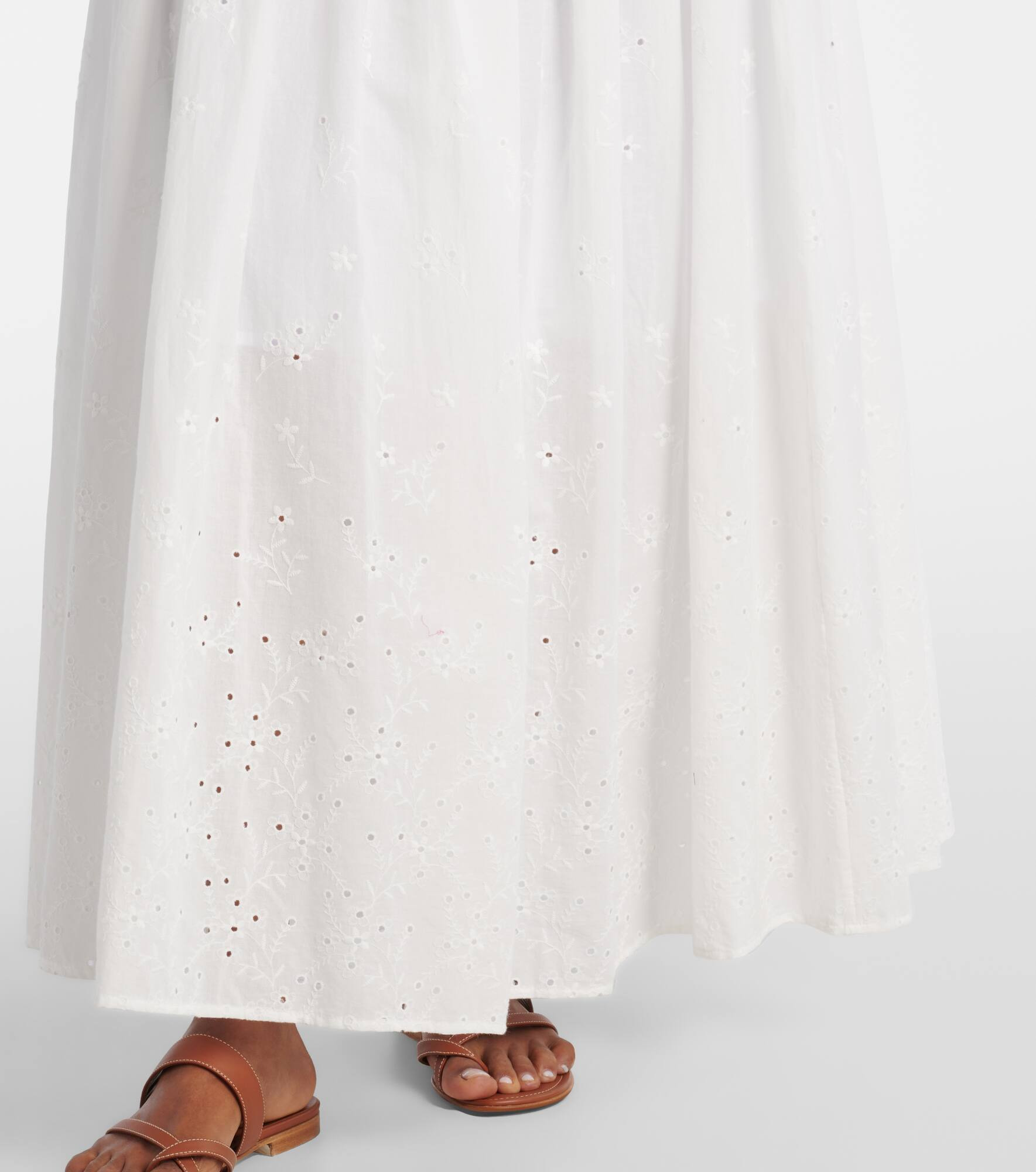 Procida pleated cotton maxi skirt - 5