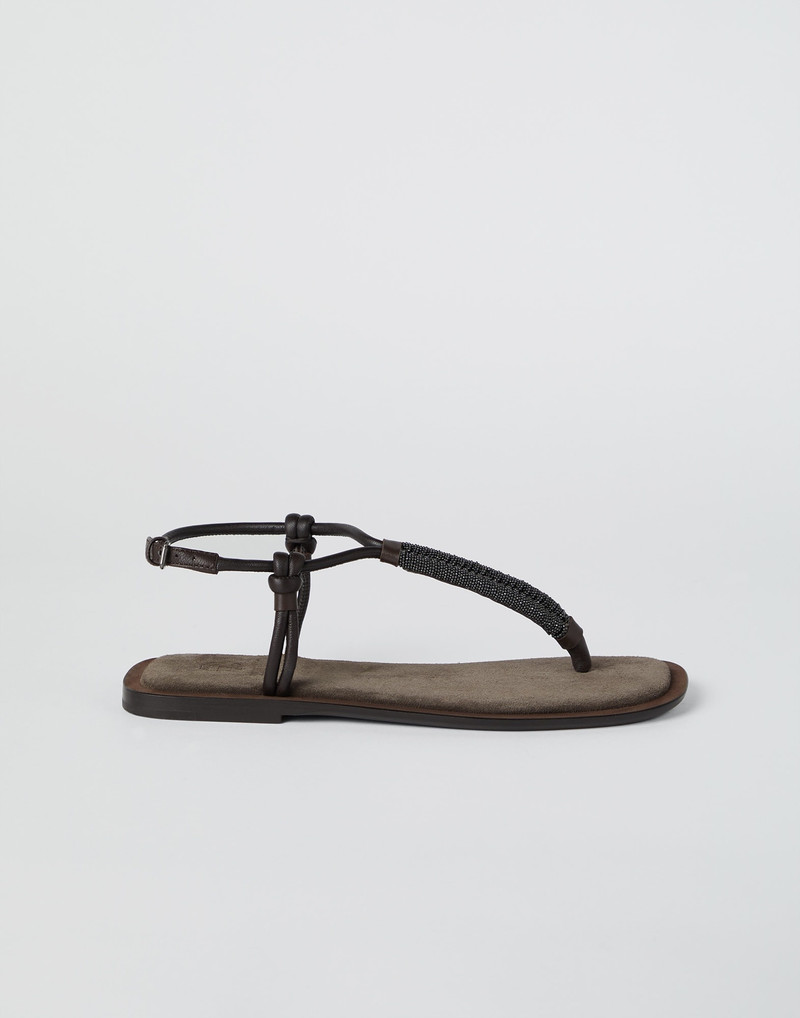 Suede sandals with precious braided straps 5