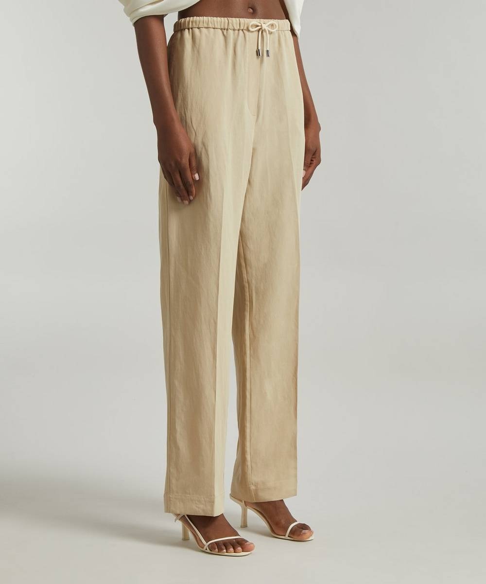 Press-Creased Drawstring Trousers - 3