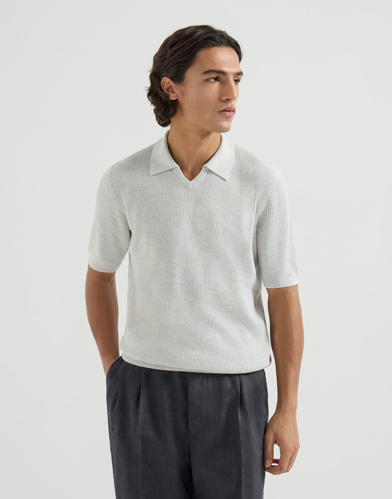 Cotton English rib knit polo 2