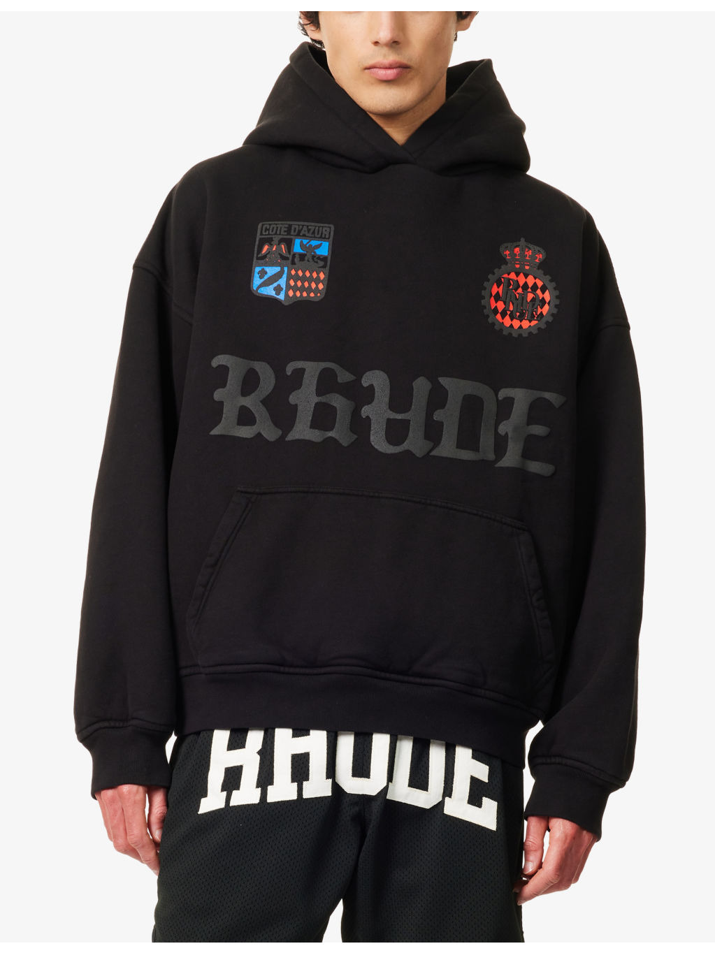 Cote D'Azur Crest Printed Cotton-Jersey Hoody - 3
