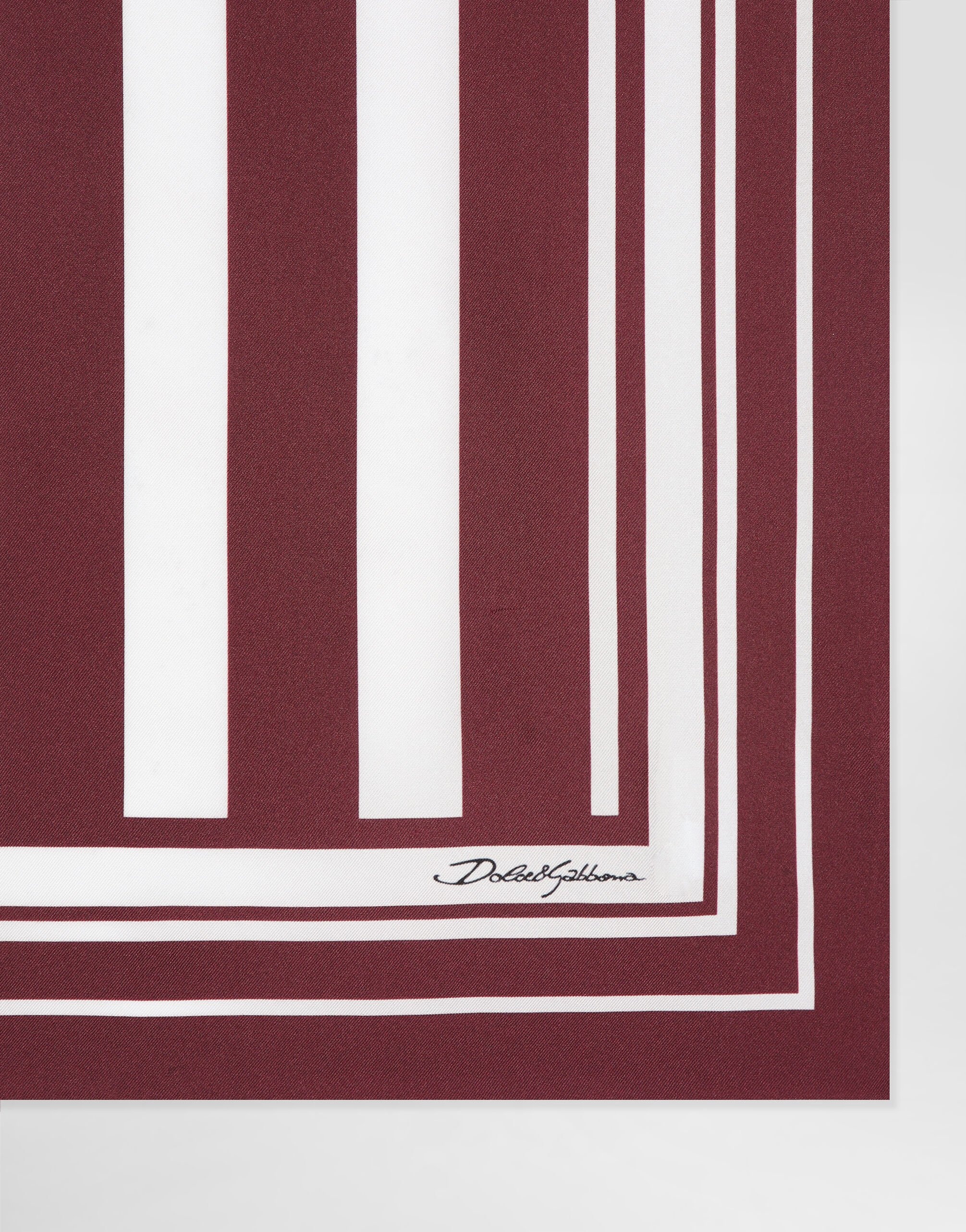 Striped-print silk twill foulard (70 x 70) - 2