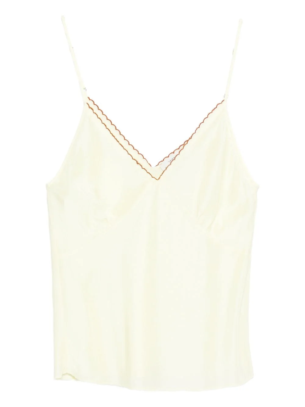 scalloped V-neck top - 1