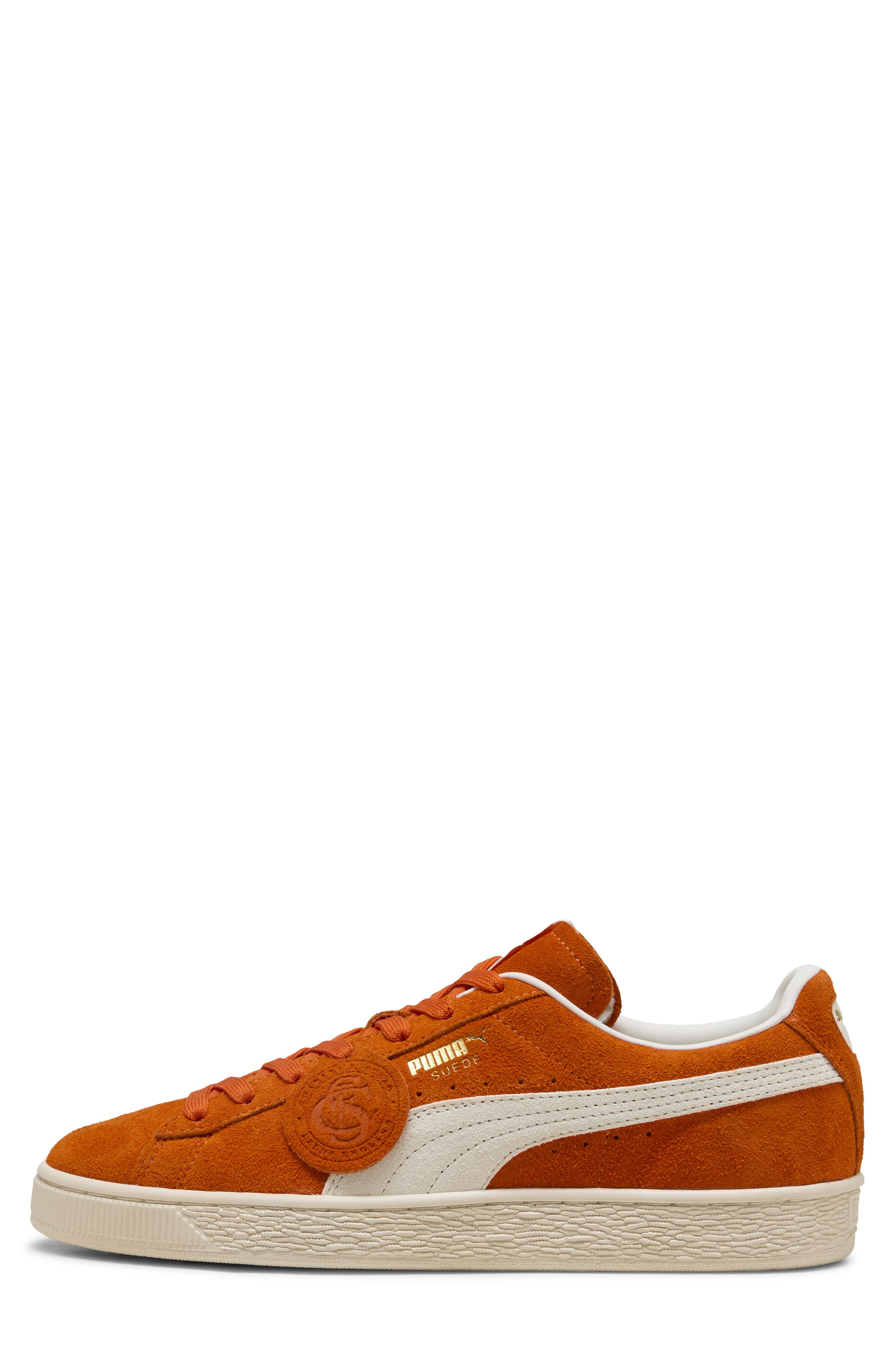 PUMA Charles F. Stead Suede Sneaker in Orange Glo/Puma White at Nordstrom - 8