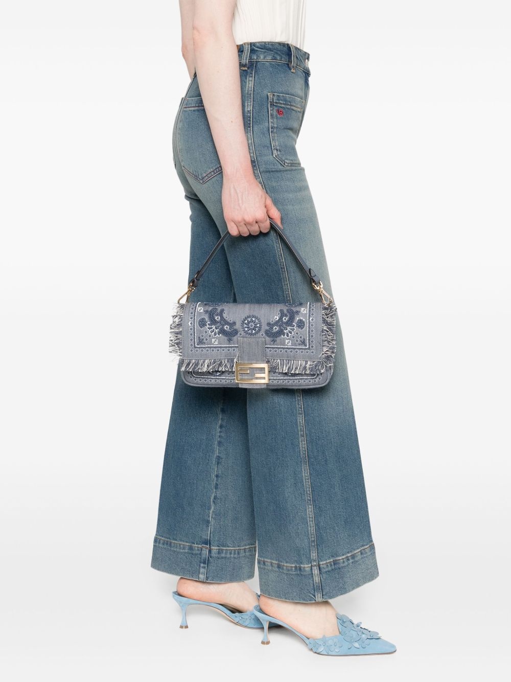 Baguette denim shoulder bag - 2