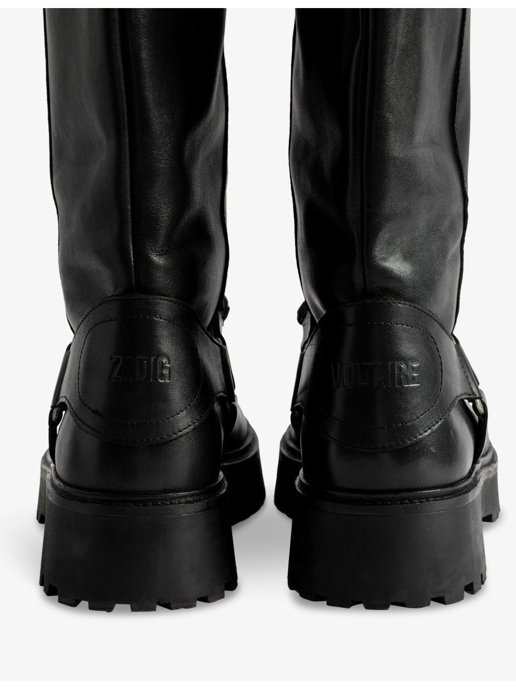 Angie Leather Biker Boots - 4