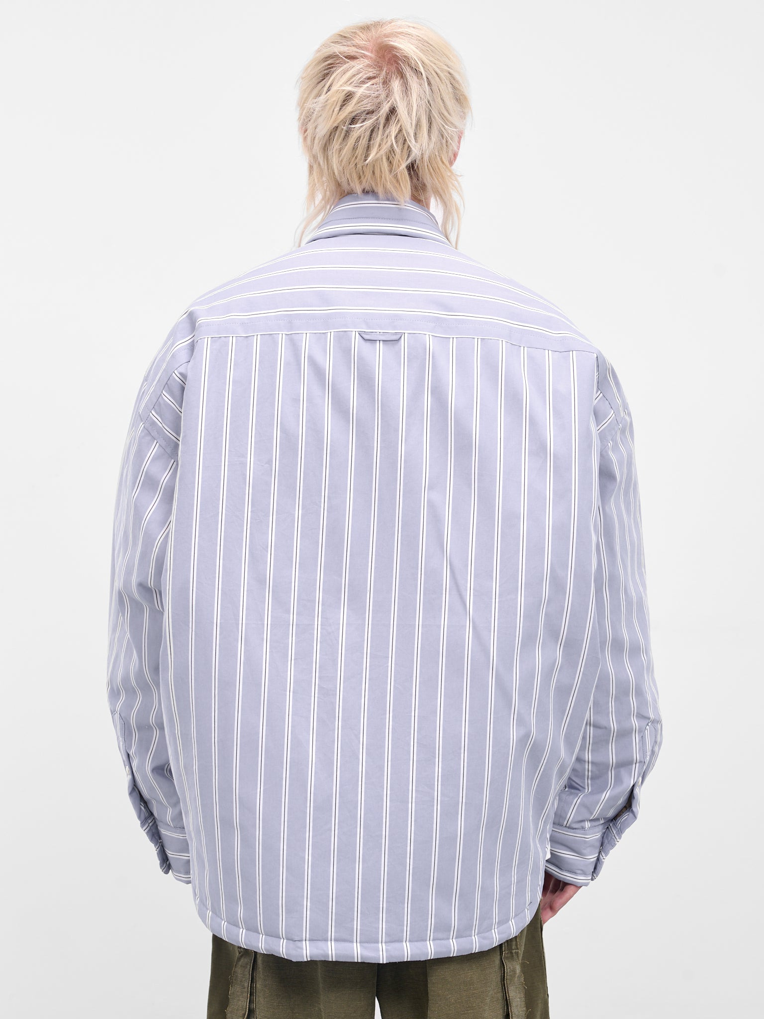Blue Striped Padded Overshirt - 3