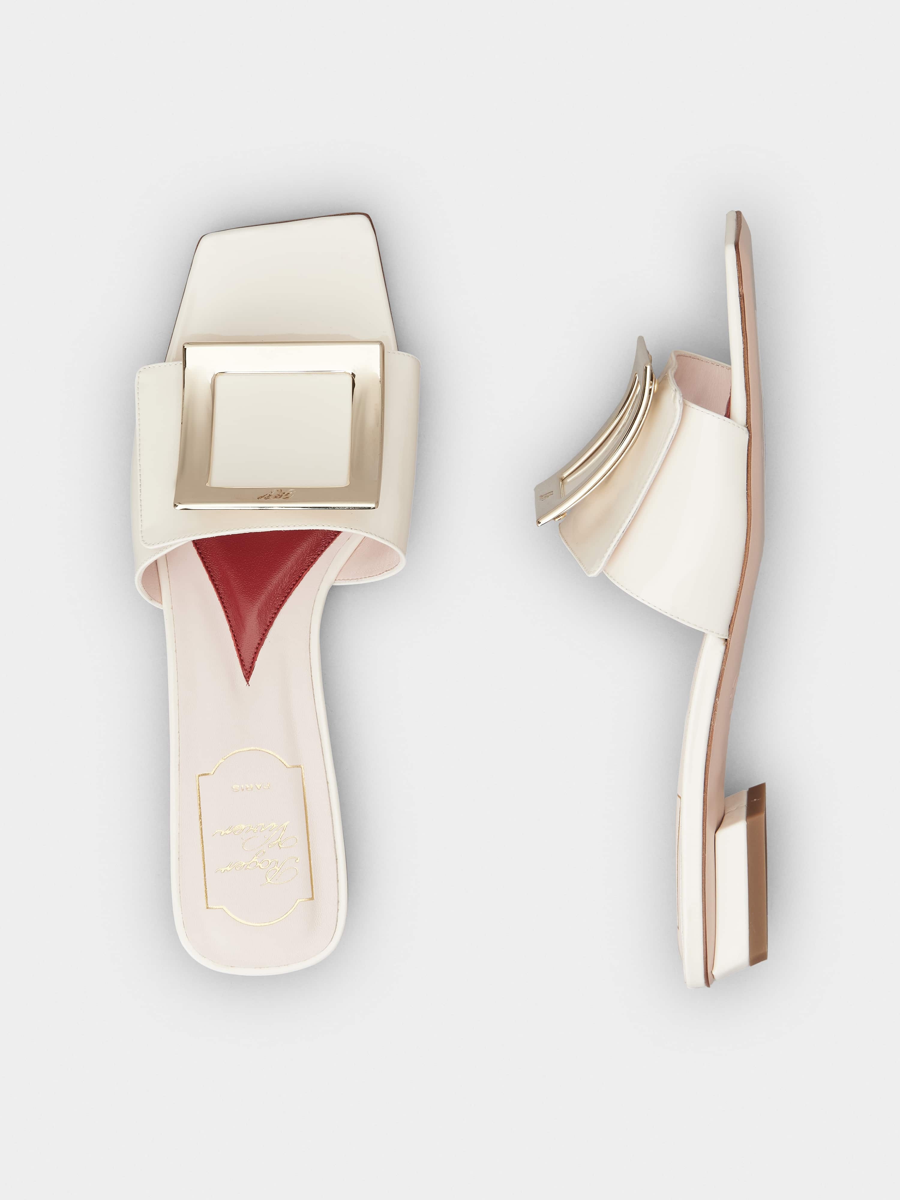 Belle Vivier Metal Buckle Mules in Patent Leather - 4