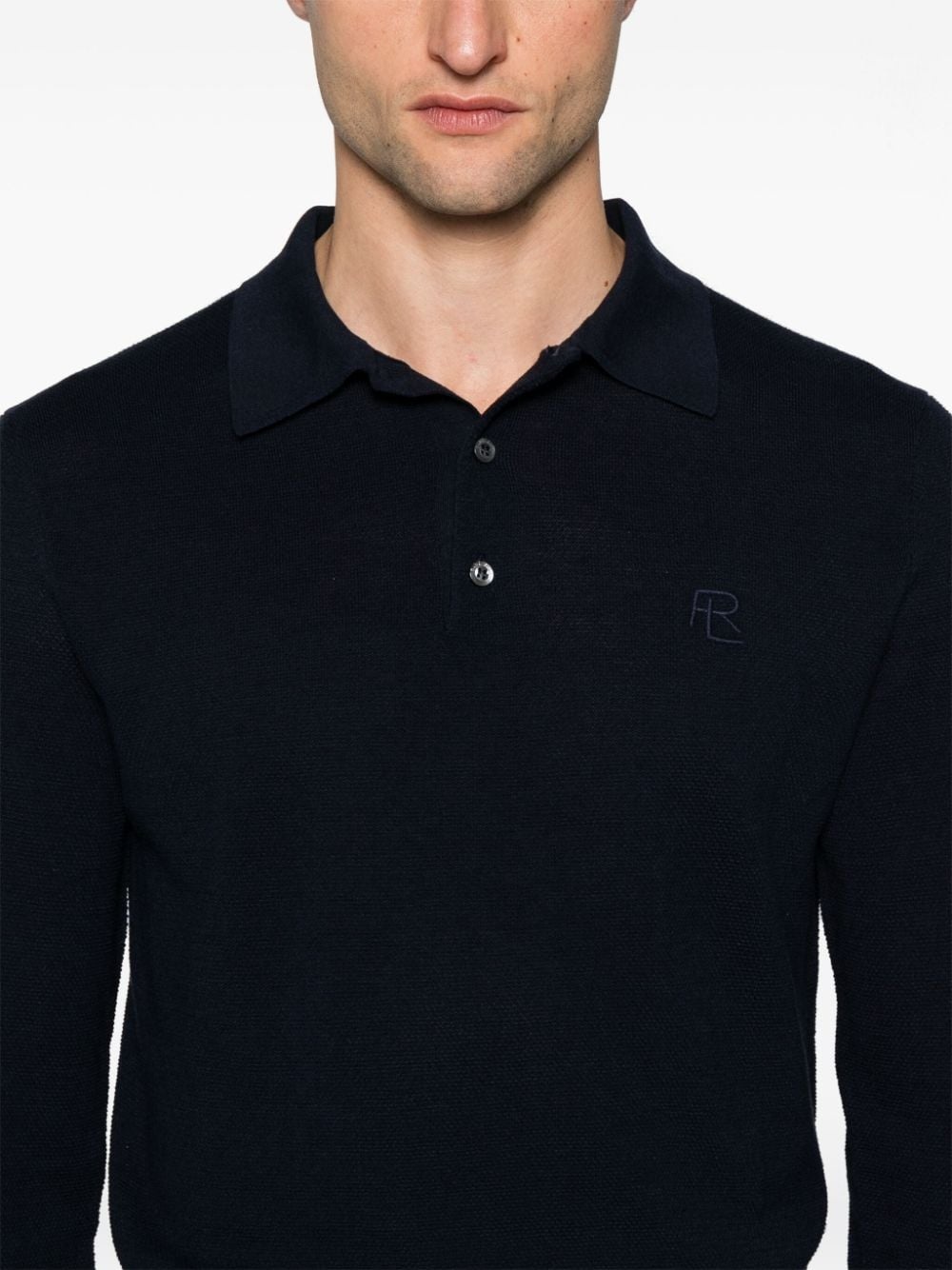 logo-embroidered polo jumper - 5
