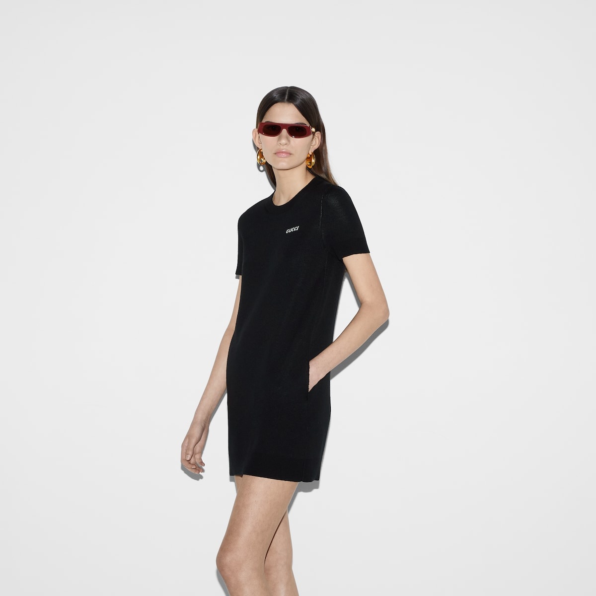 Wool jacquard mini dress - 6
