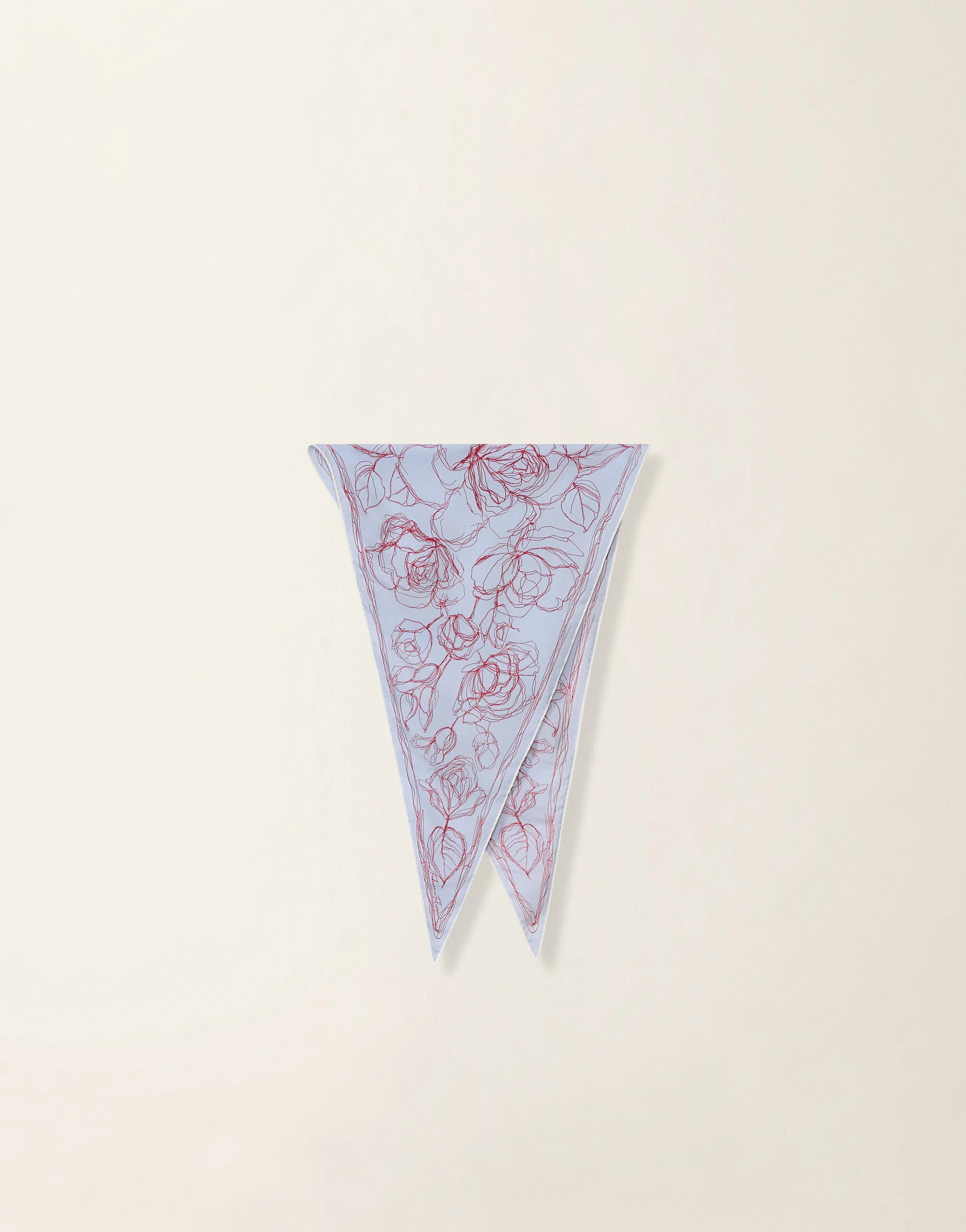 Silk twill diamond scarf, light blue - 1