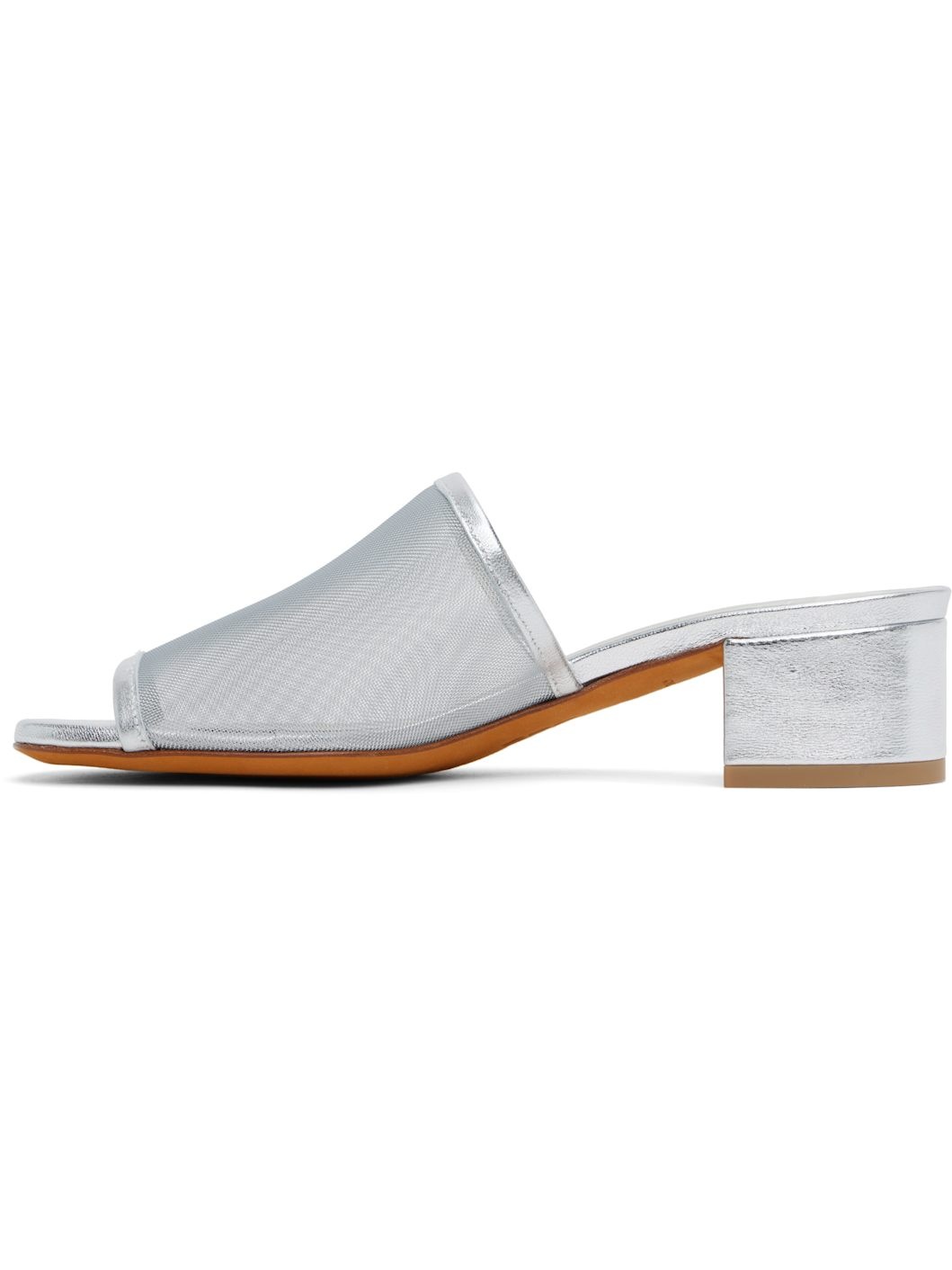 Silver Sophie Slide Heeled Sandals - 3