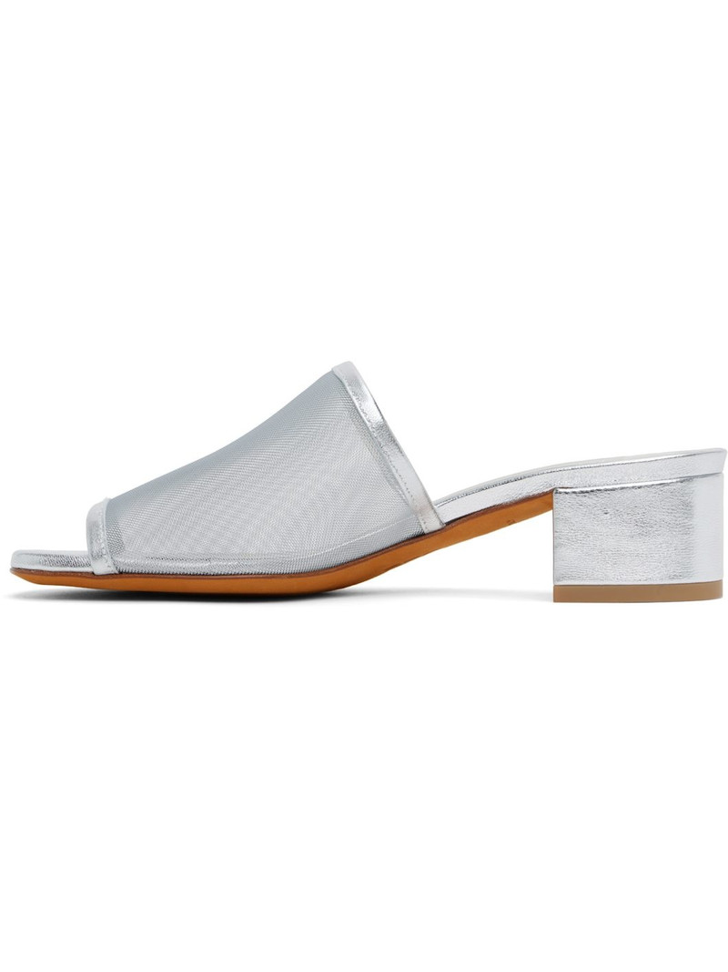 Silver Sophie Slide Heeled Sandals 3