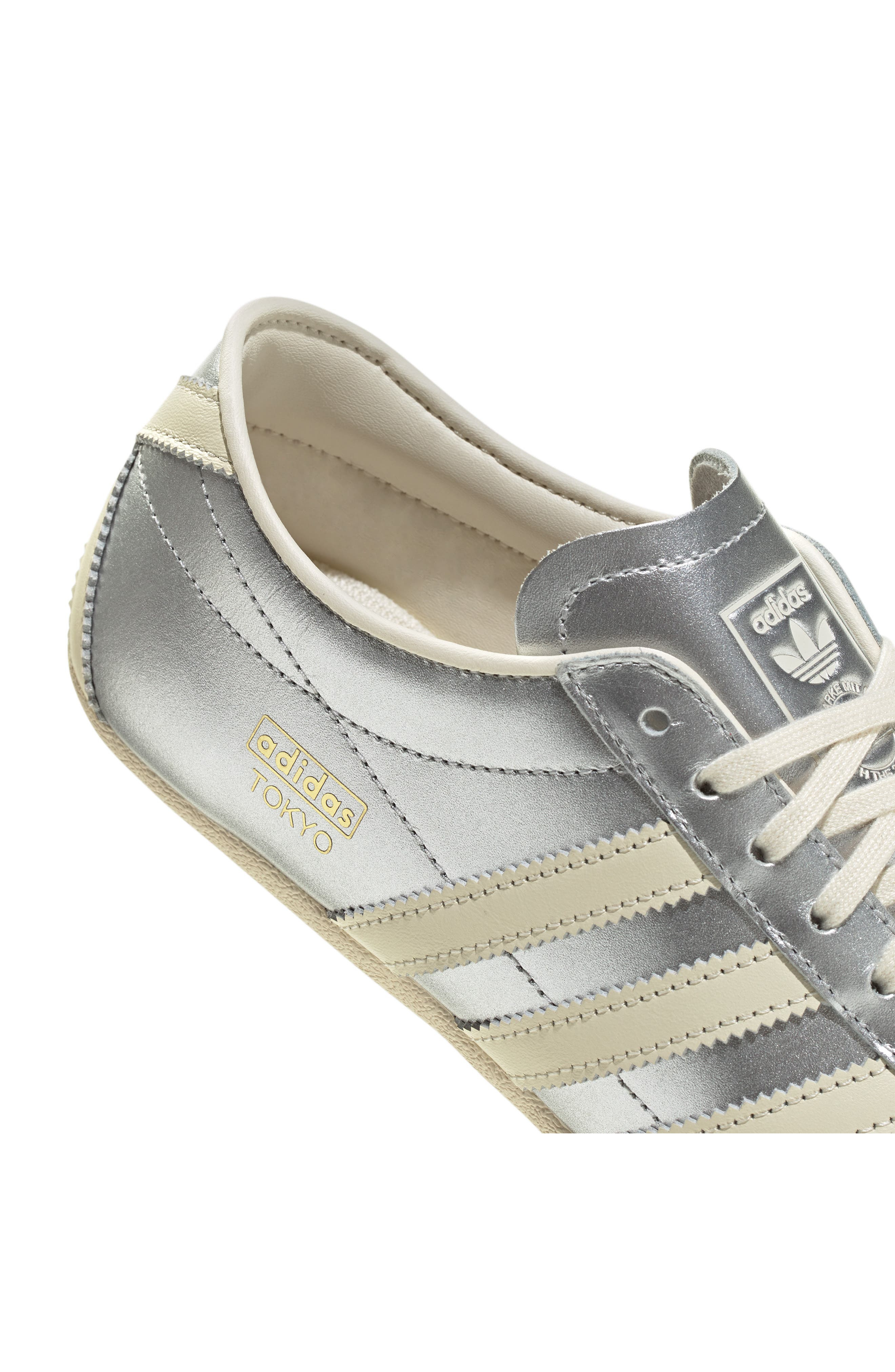 adidas Tokyo Low Top Suede Sneaker in Silver Met /Cream/Gold Met at Nordstrom - 8
