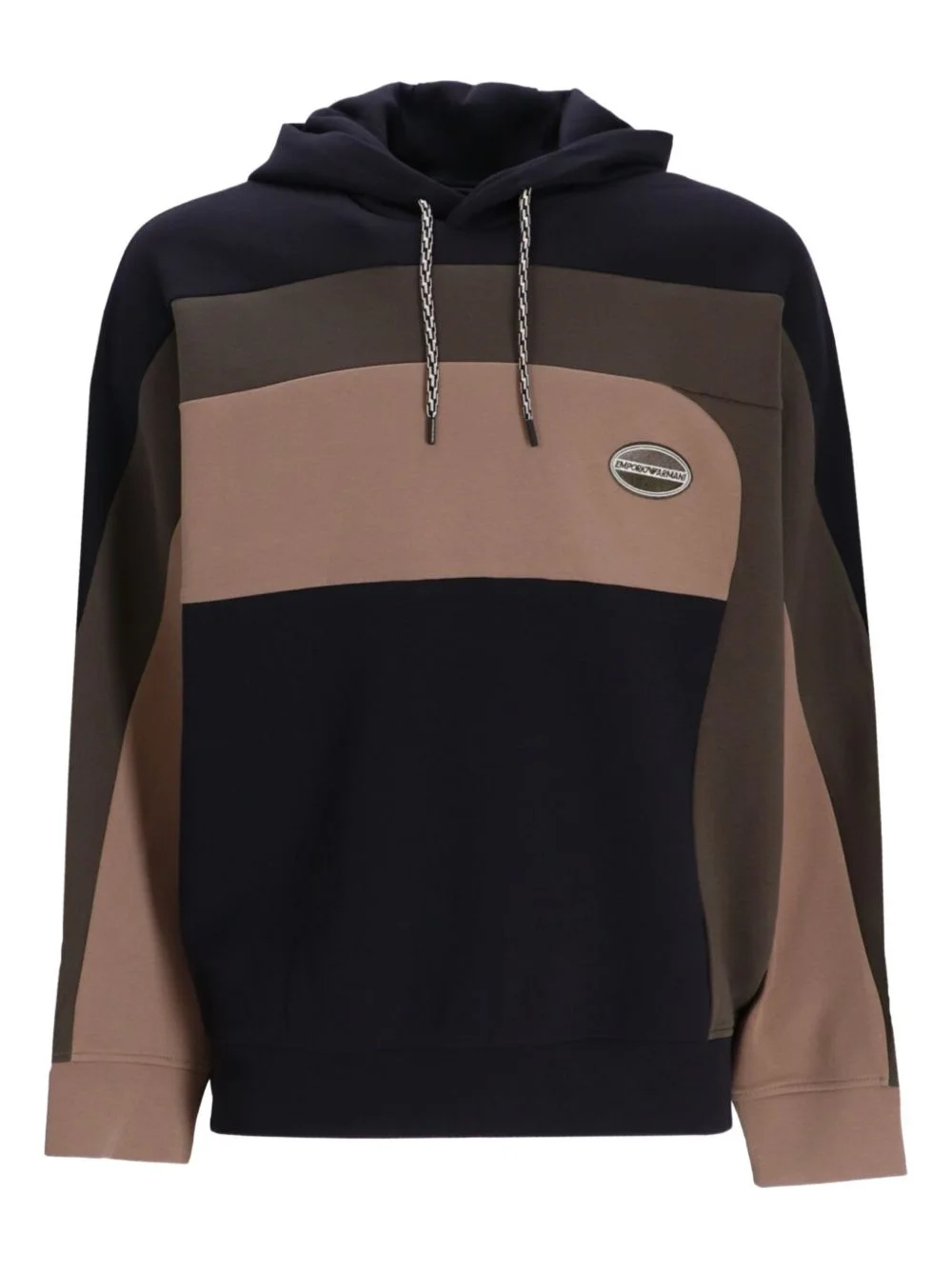 panelled logo hoodie - 1