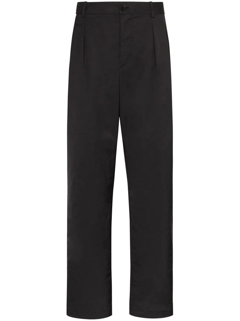 pleated straight leg trousers 1