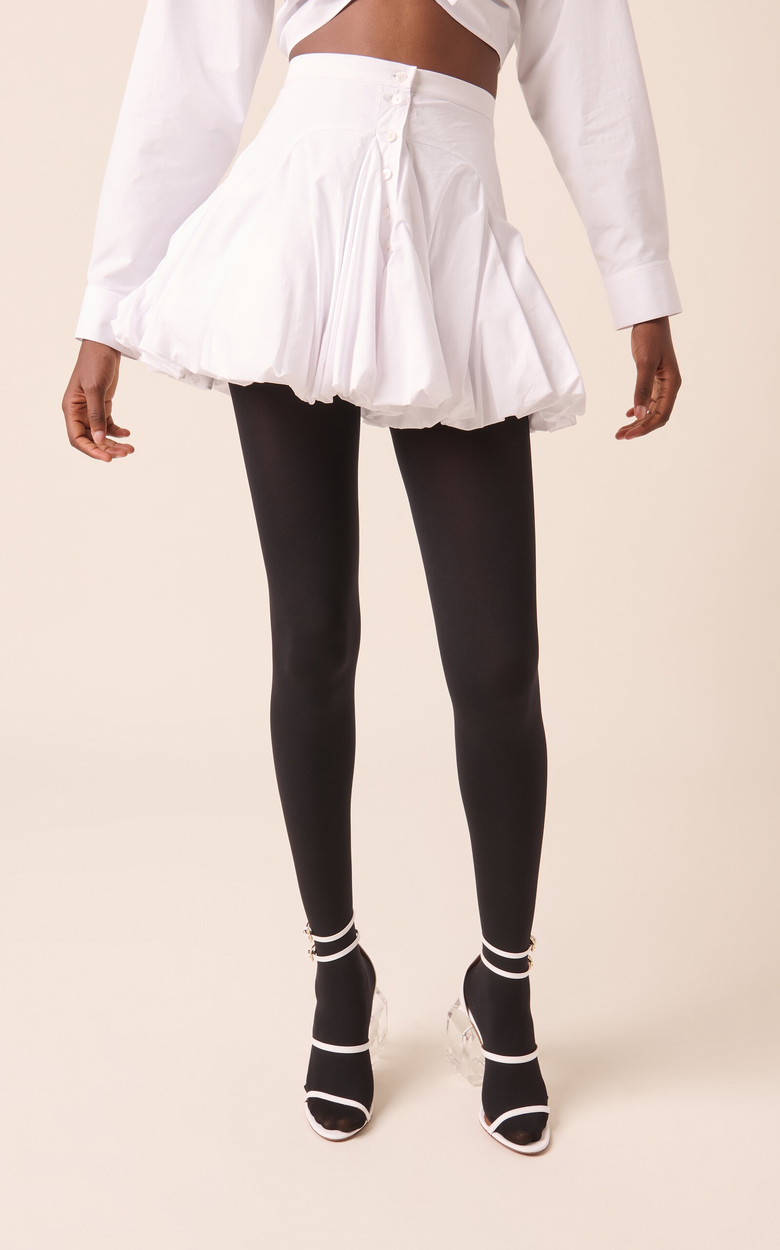 ワンピース ALAIA Women Mid Skirts AA9R2659T611B 000 White ALAÏA WHITE ASYMMETRICAL SKIRT PANTS |ALAÏA US