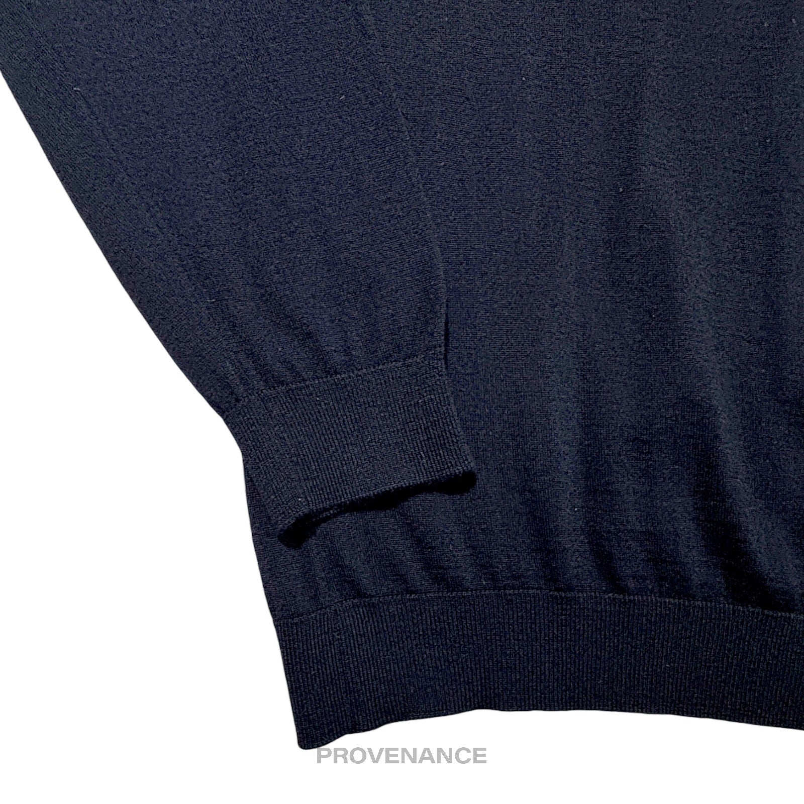 Lanvin Grosgrain Trim V-Neck Sweater - Navy Merino Wool M - 6