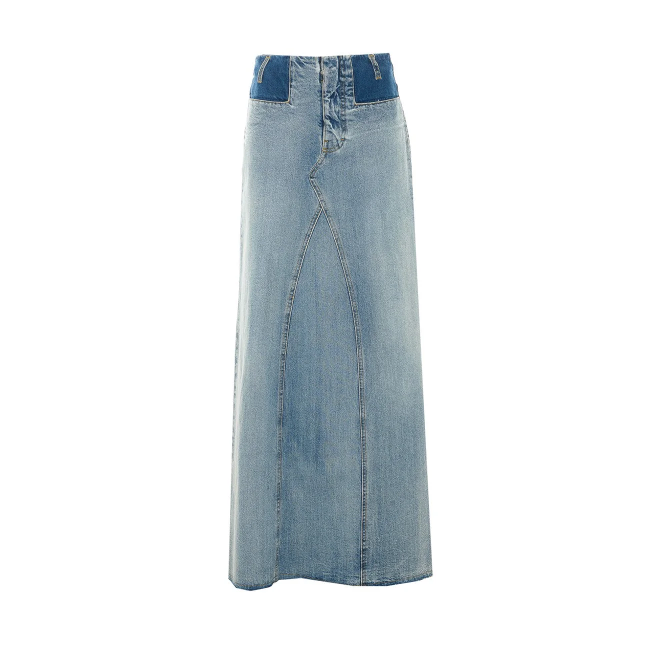 Maison Margiela Women Two-Tone Denim Maxi Skirt - 1