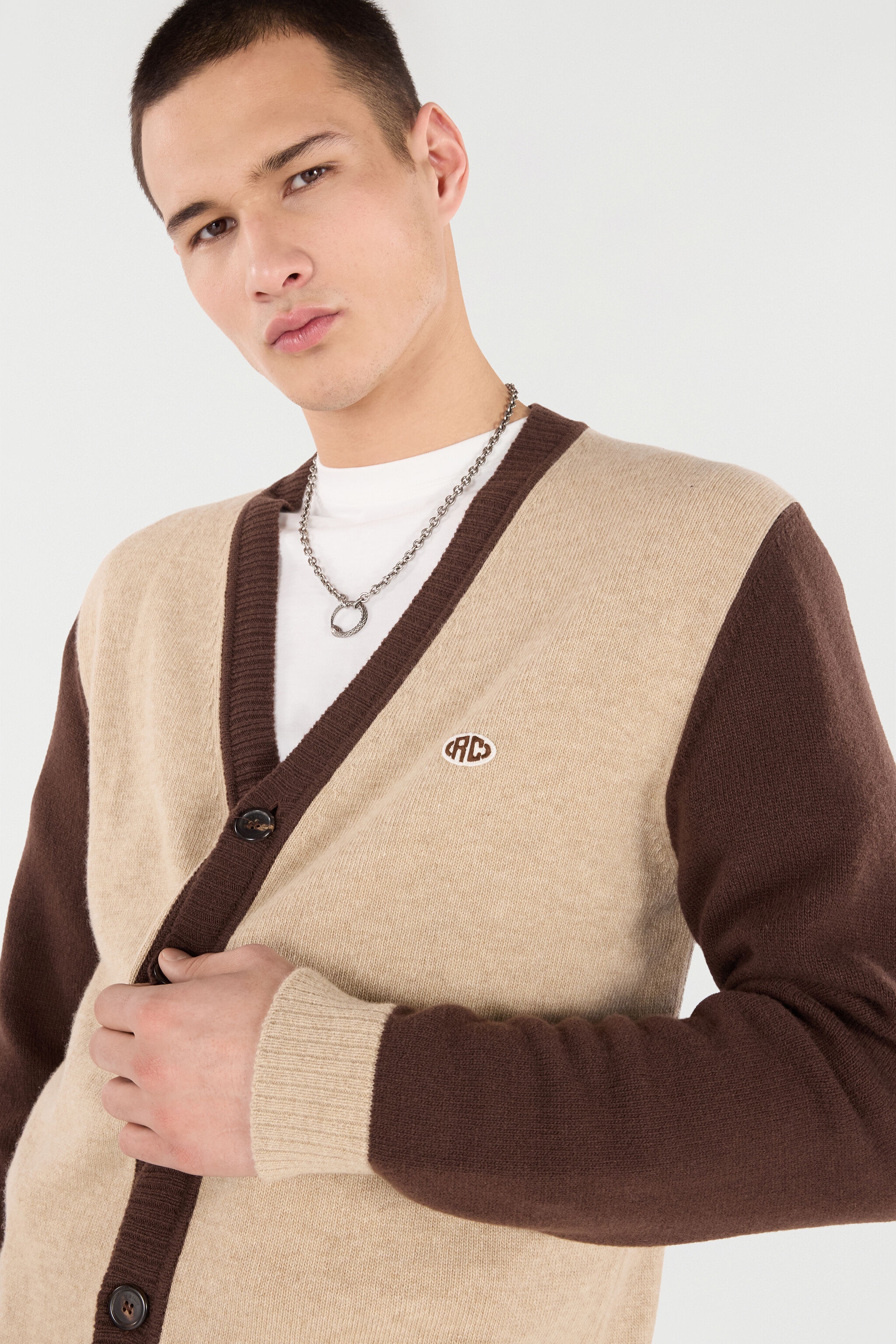 Cardigan With RC Monogram Patch - 5
