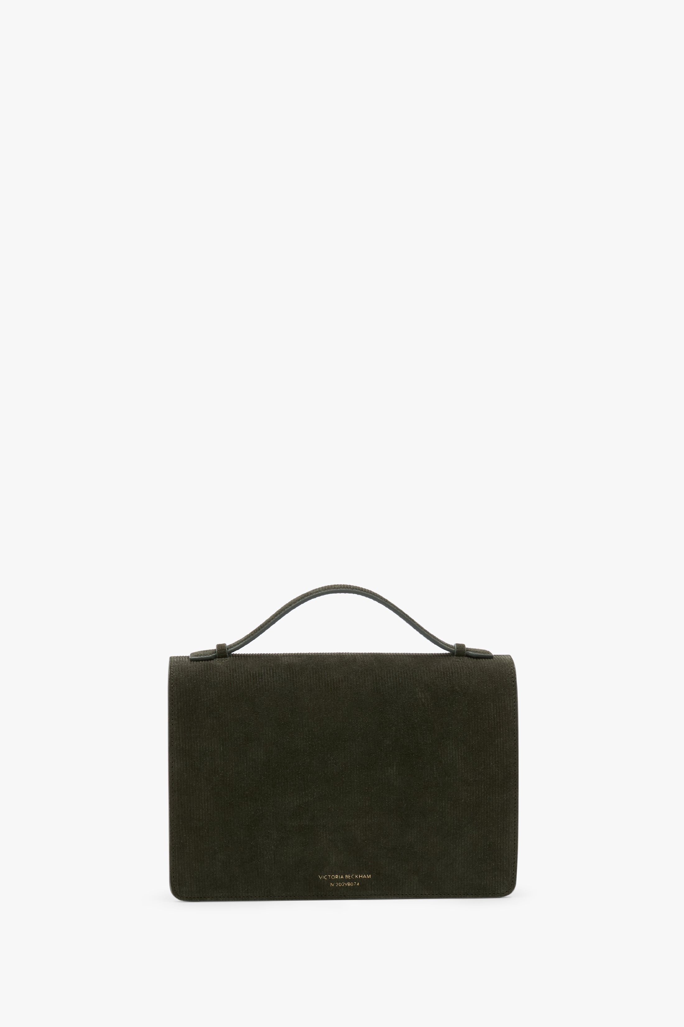 Dorian Bag In Dark Olive Stripe Embossed Suede - 5